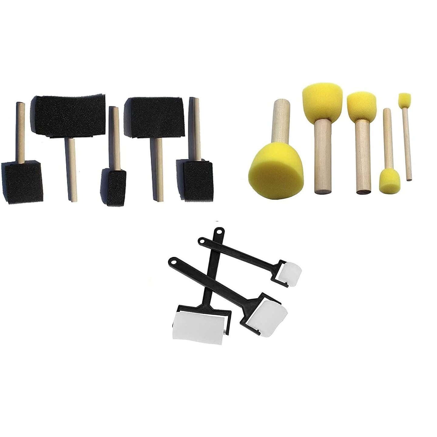 Qatalitic Sponge Brush Combo Set of 13pc for Painting, Art and Craft Projects