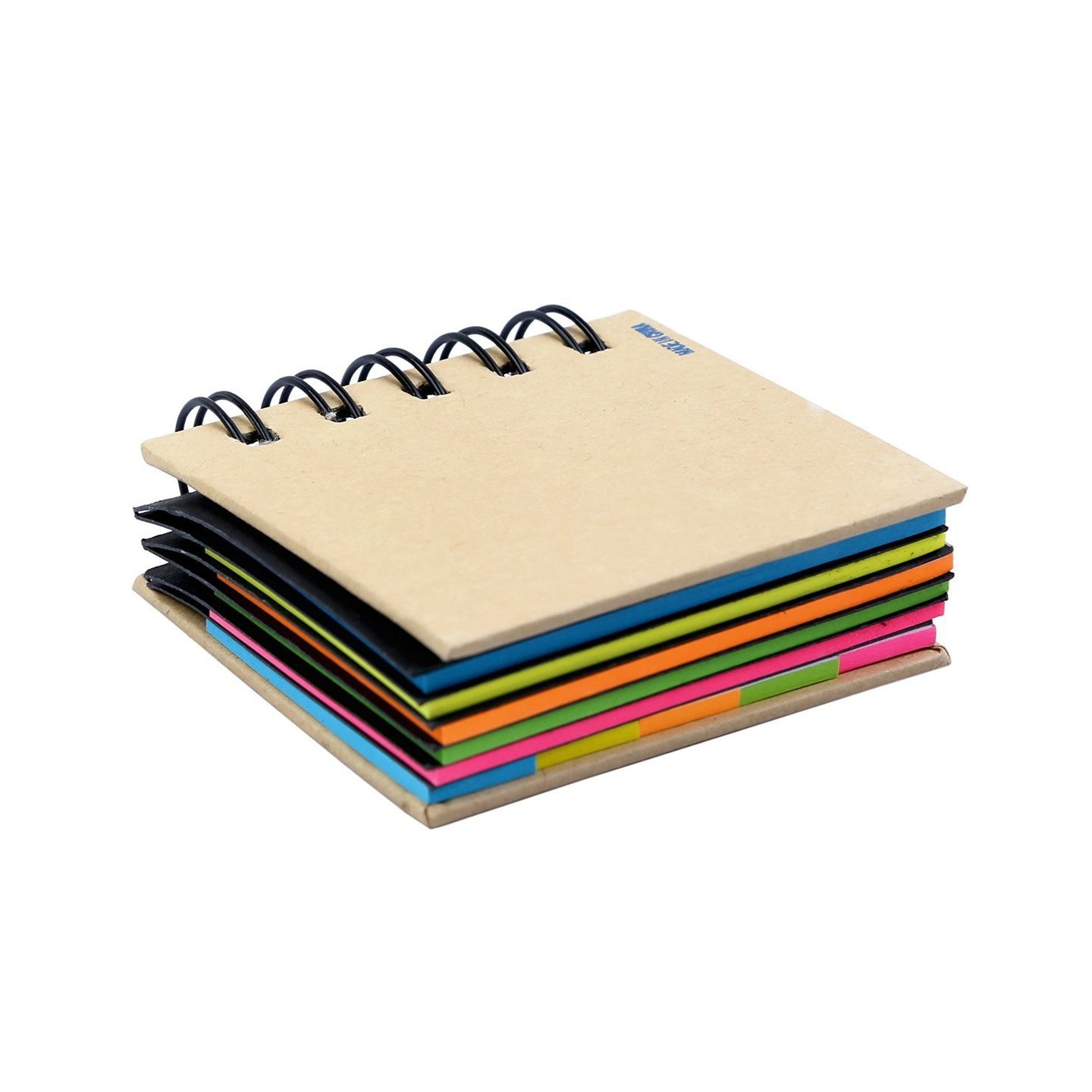 Qatalitic 3 x 3 Inch Pocket Size Spiral Sticky Note Book comes in 5 vibrant eye-catching colors with high-quality paper and glue.