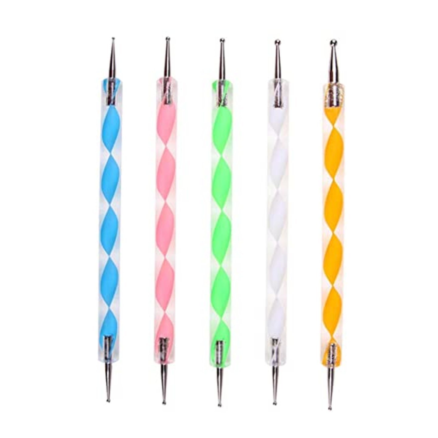 Qatalitic Nail Art Dotting Tool For Decoration, Embossing Stylus. Set of 5 multicolour pieces