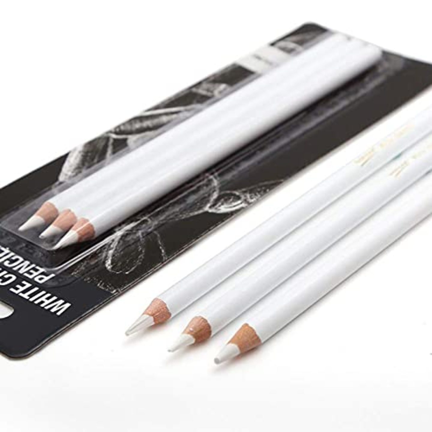 Verixpres White Charcoal Pencils Sketch,Highlight Pencil Pen Charcoal White Sketch Pencil ,Painting Special White Charcoal Set of 3 Pieces.