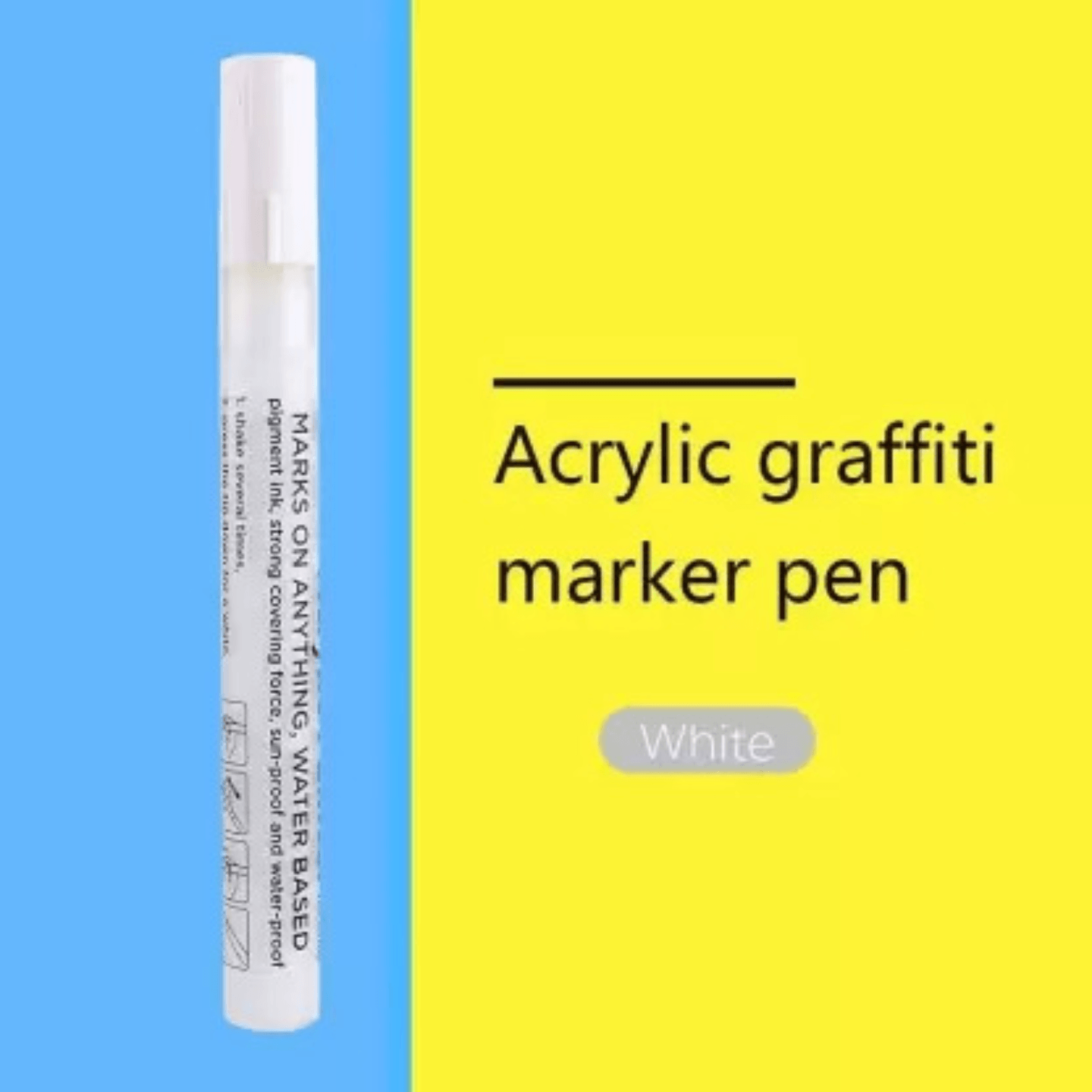 Qatalitic White Acrylic Paint Marker Pens - Medium Point Tip - Highly Pigmented - Water-Based - Permanent Art Markers for DIY Glass, Ceramic, Rock, Wood, Canvas, Metal, Fabric - Set of 2