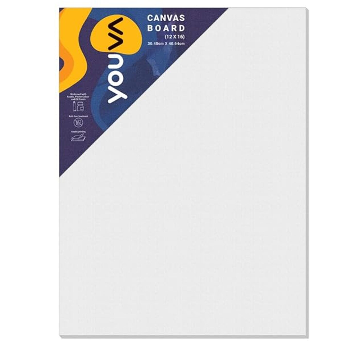 Qatalitic Primed Canvas Board for Acrylic and Oil Colour Painting 12x16 inch for Students and Budding Artists
