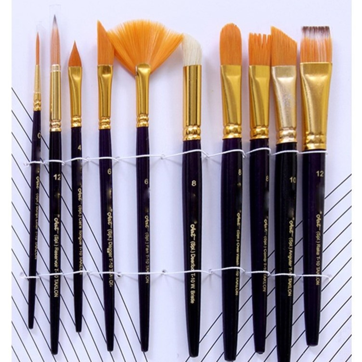 ASIN B01870PCTS T-10 Set Of Mix Brushes (Set Of - 10, T-10) Synthetic Paint Brush For Oil, Nail Brush Art, Artist Acrylic Painting New Arrival