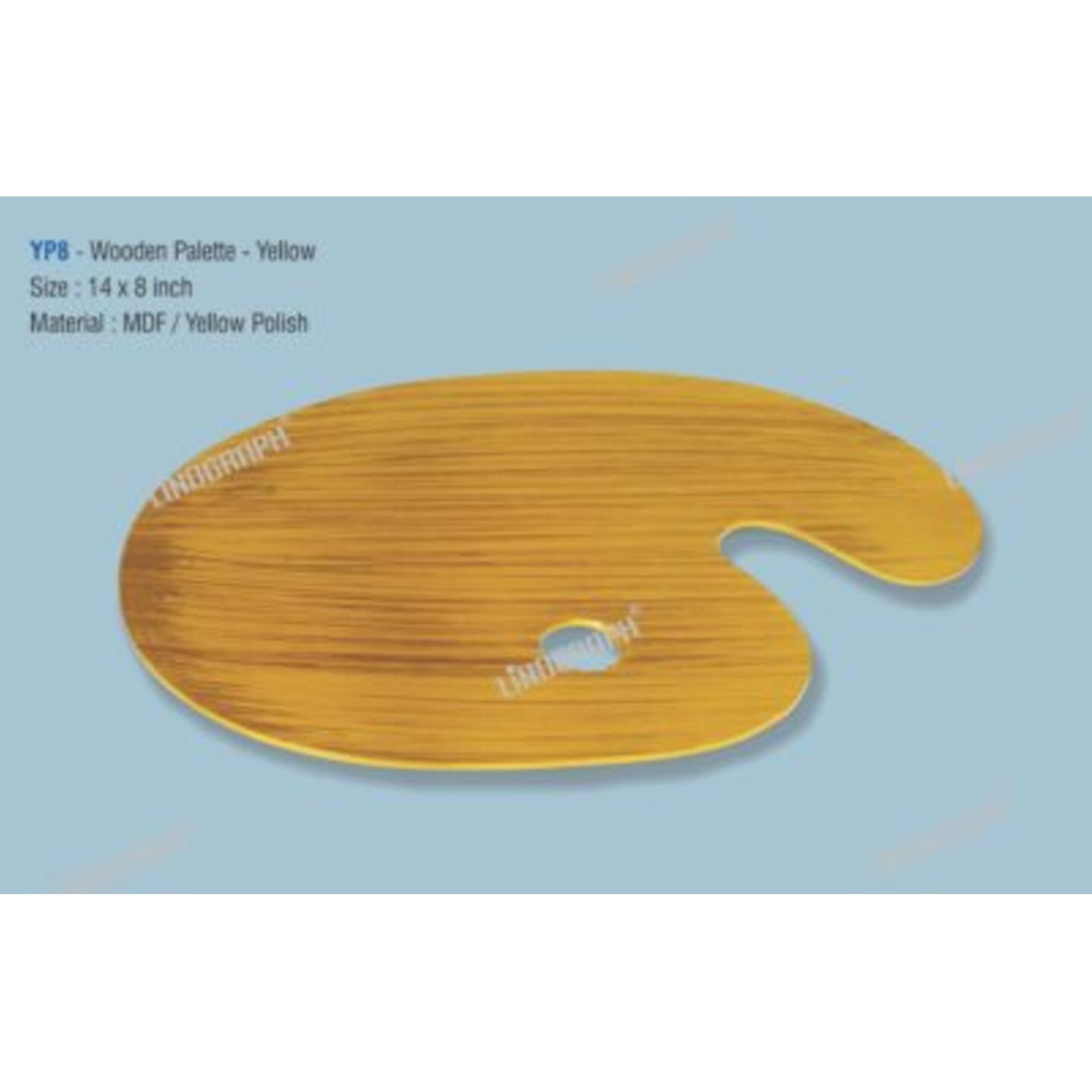 Qatalitic Wooden Painting Palette - 14 X 8  inch Handmade Paint Palette with Thumb Hole for Acrylic, Oil, Watercolor, Gouache Painting - for Professional Artists, Art Enthusiasts & Kids