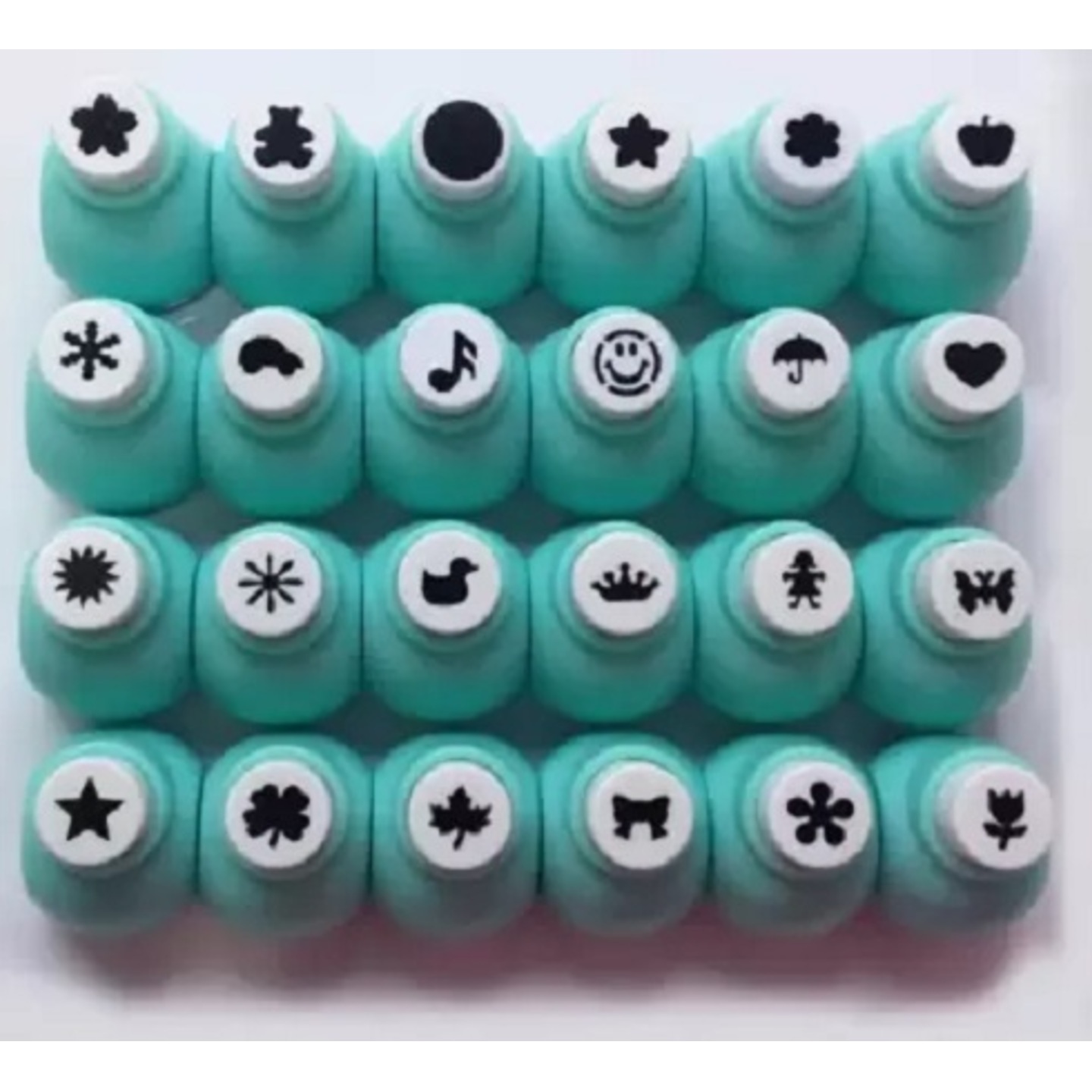 Qatalitic 24Pcs Craft Punch Embossing Device Wholesale DIY Childrens Creative Handmade Material Package Puncher Printing Device Pressure map Device JF-821-24A Punches & Punching MachinesSet Of 24, GreenNovember 2023