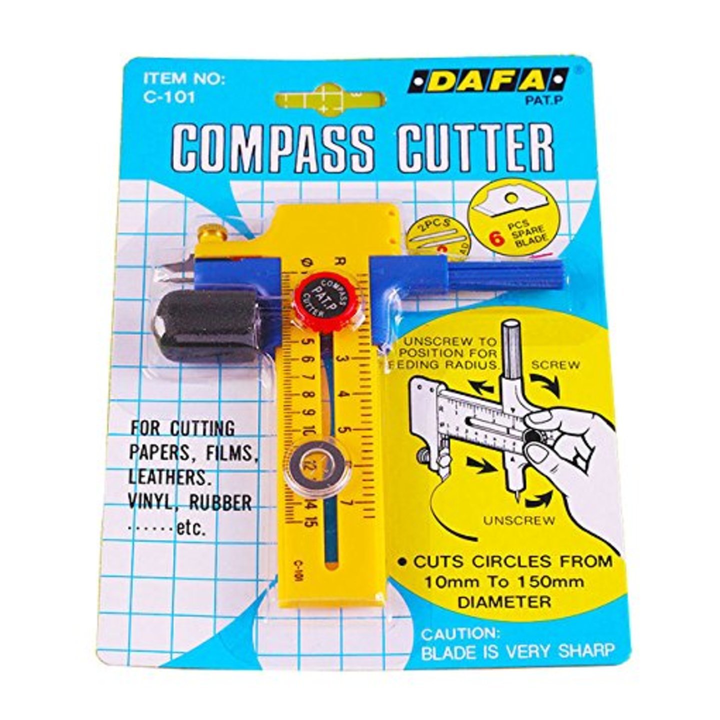 Qatalitic Compass Rotary Circle Cutter with Accessories for Cutting Perfect Circles with Quilting. Fabric/Paper/Leather/Vinyl/Rubber Etc 