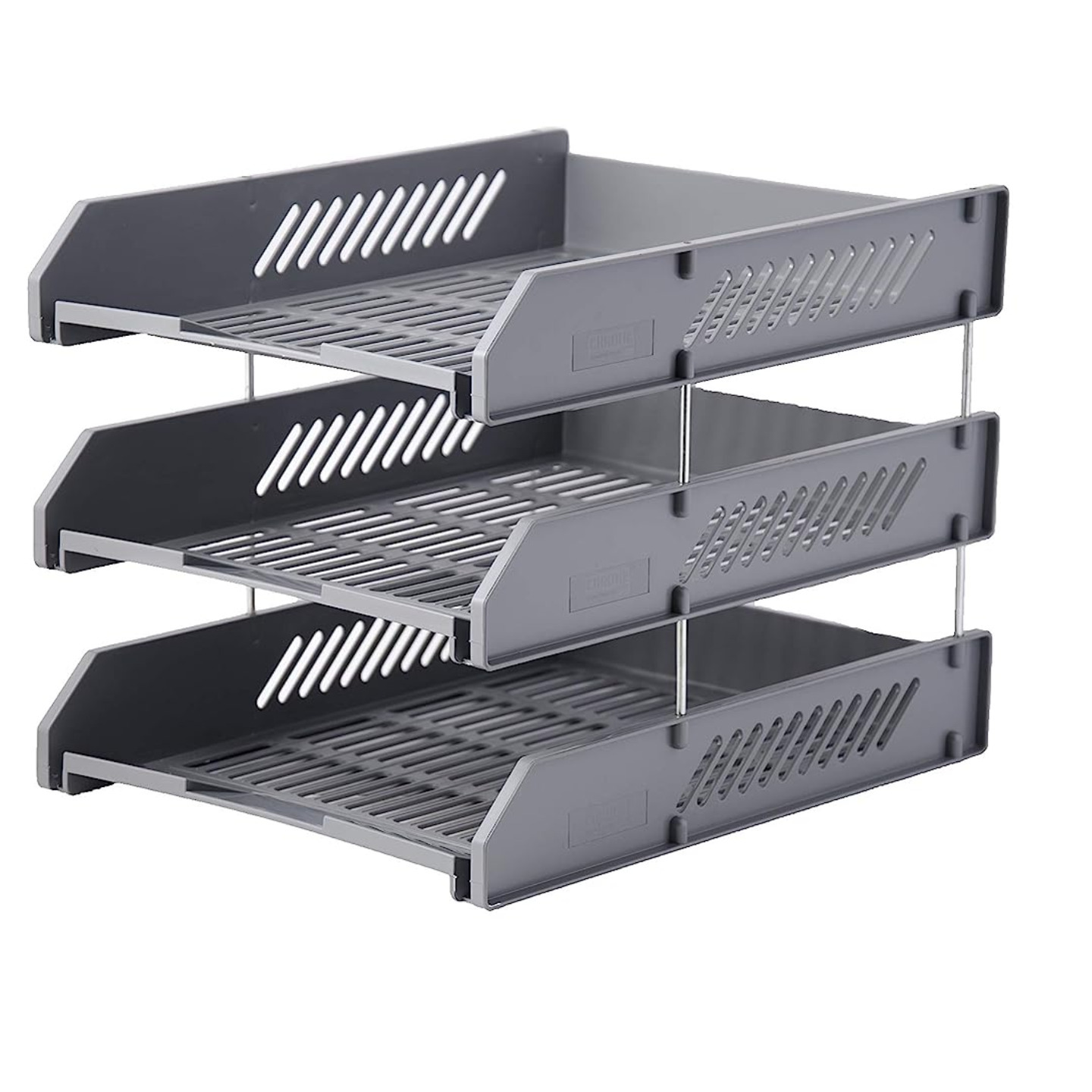 Qatalitic 3-Tier Plastic Document Tray (Grey)