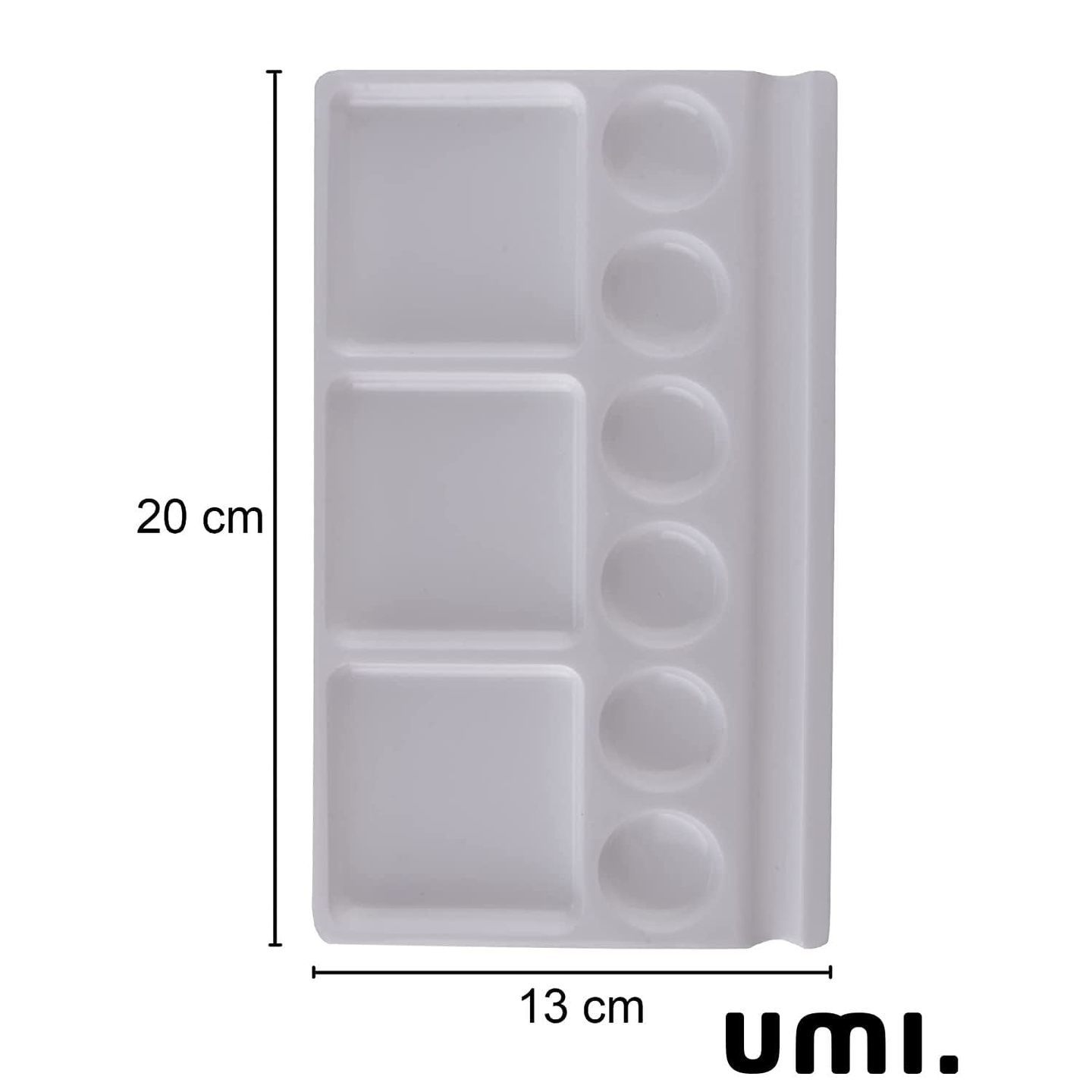 Qatalitic Plastic Painting Palette Rectangular paint tray for Acrylic, Oil, Watercolor, Craft, DIY, Art 16 Wells and 9 Wells Palettes White Colour
