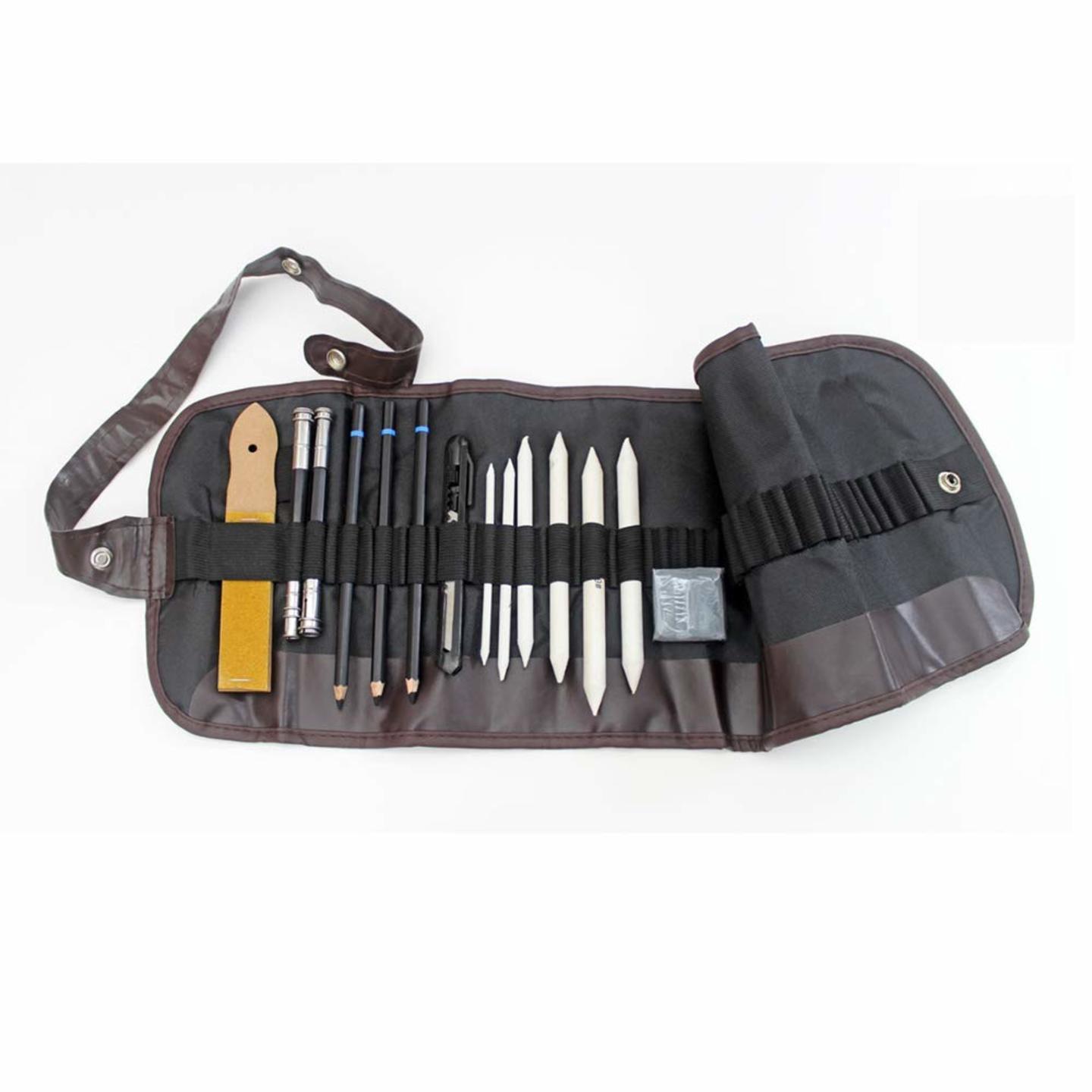 Qatalitic Pencil Wrap Case with Drawing & Sketching Tools
