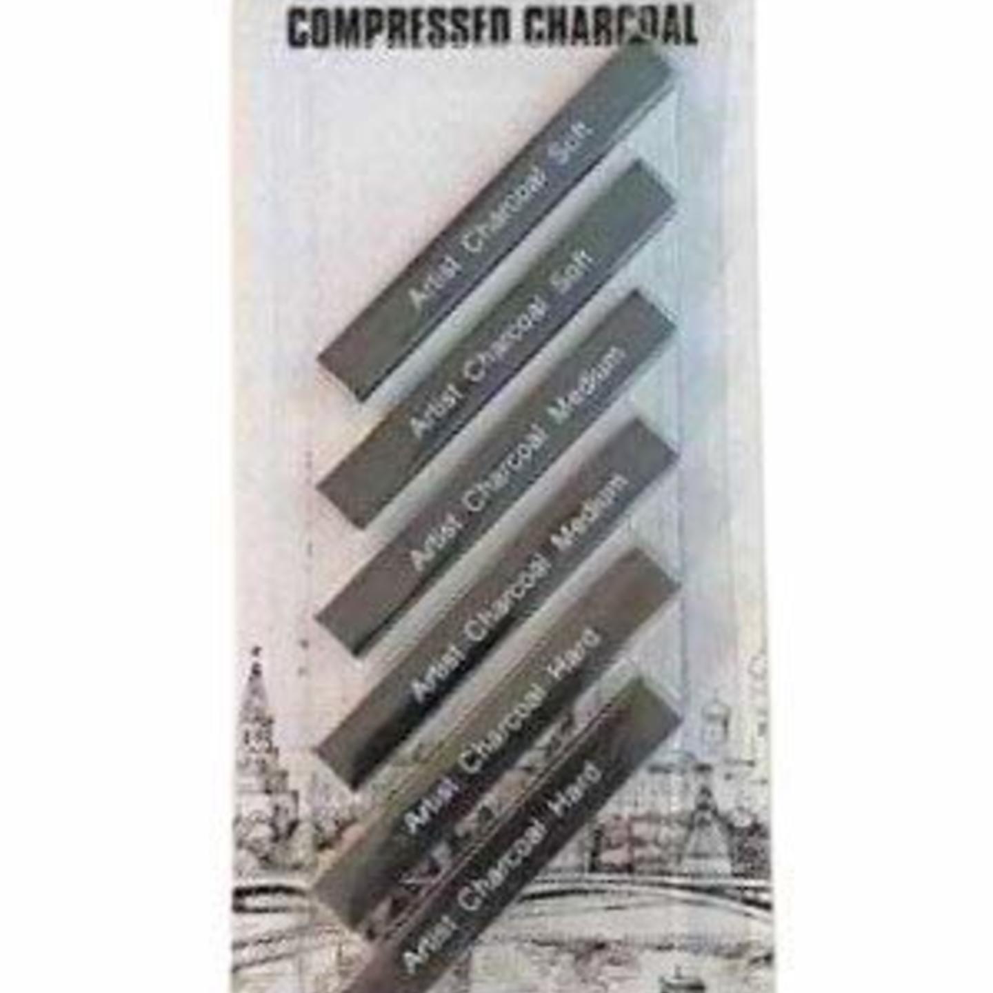 Qatalitic Compressed Charcoal Sticks, 6 Piece, Assorted for beginners sketching drawing charcoal art