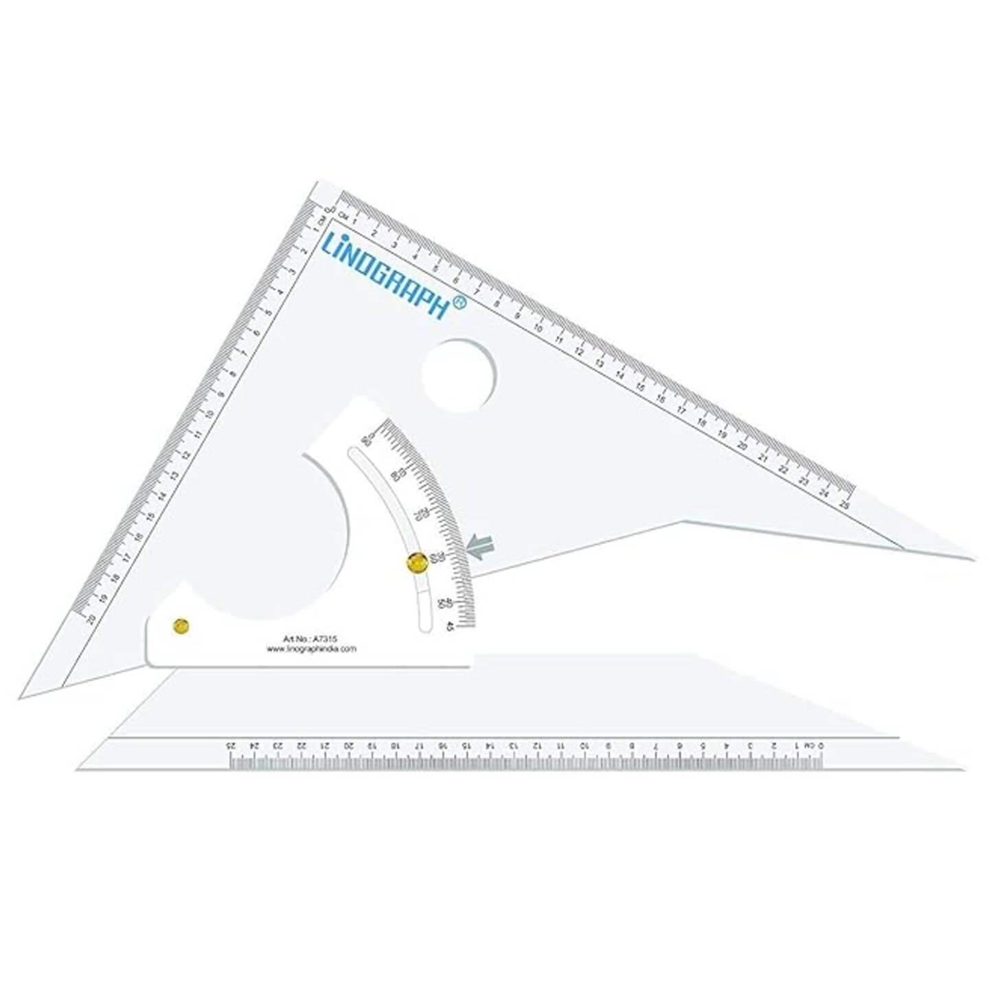 Qatalitic Adjustable Set Square ,3 Side Marking and Measuring Device15 cms (6″)