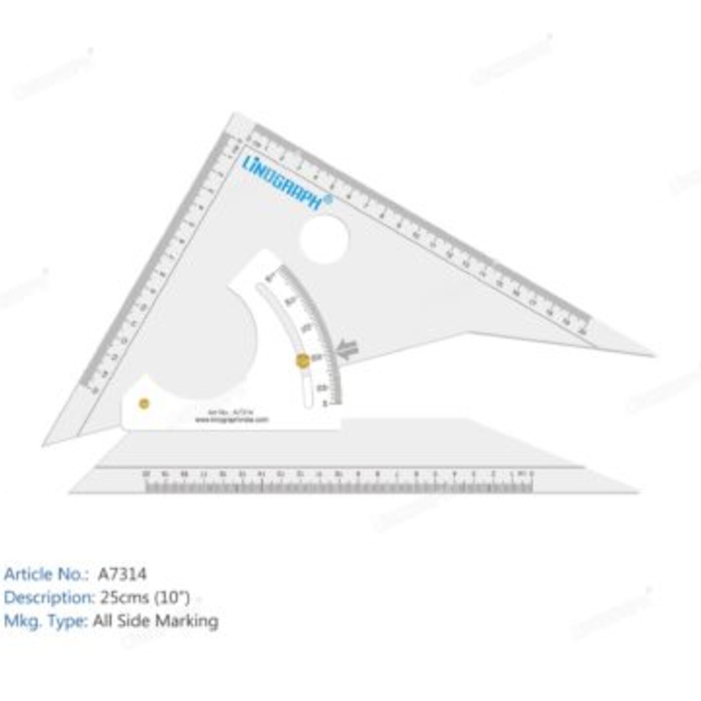 Qatalitic Adjustable Set Square, 3 Side Marking and Measuring Device  25 cms (10″) November 2023							