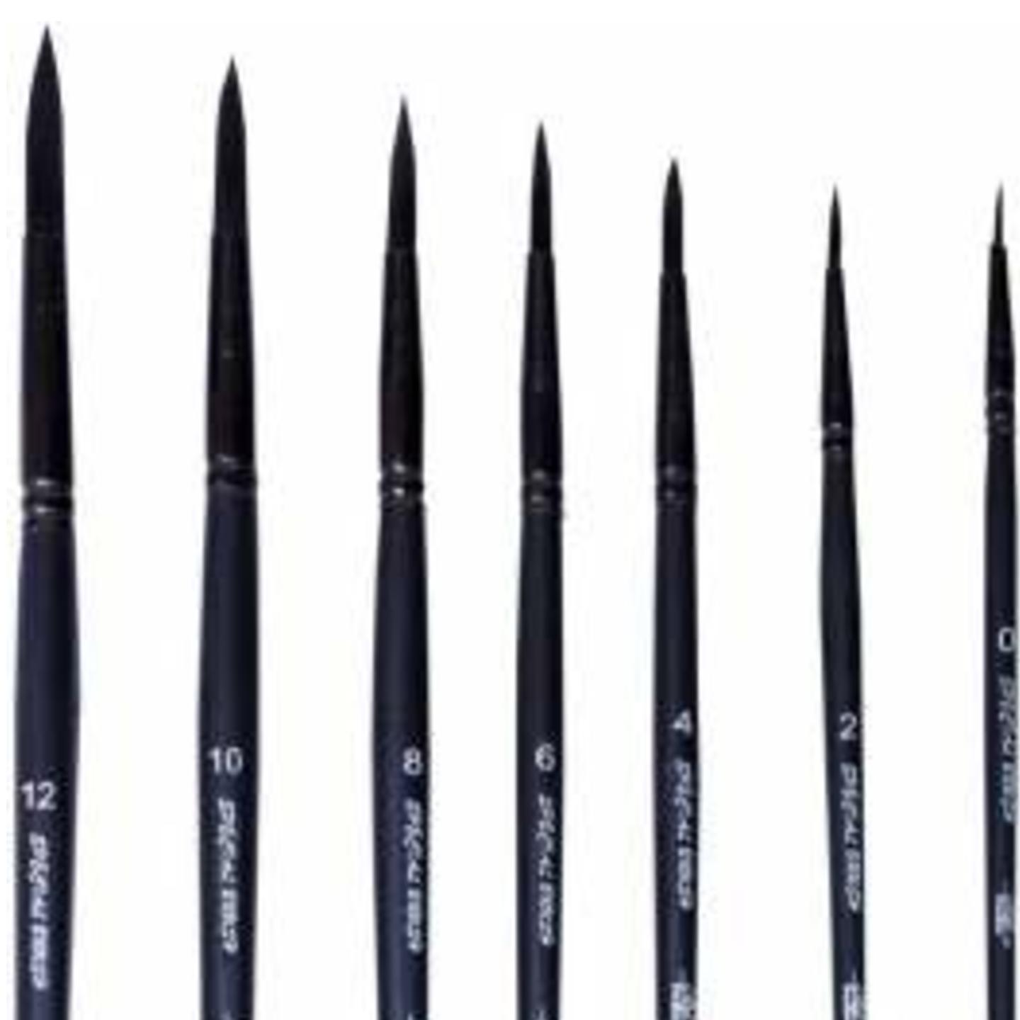 ASIN ‎ B083RTTV93Round Matte Black Taklon Brush Set | 7 Pieces | for Artistic Paintings and master peices