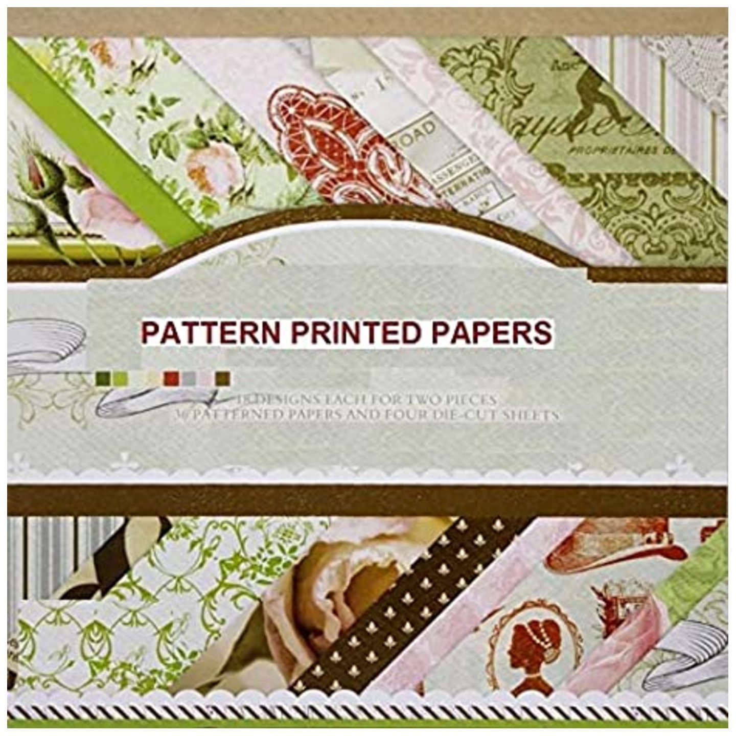 Qatilitic Pattern Design Printed Papers for Art & Craft, DIY Cardmaking& Scrapbooking (36 Patterned Sheets + 4 Die Cut Sheets) (VS7015) 