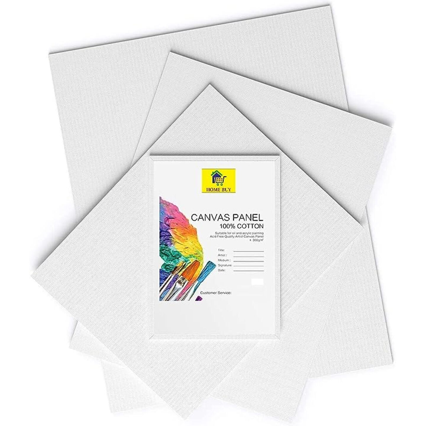 Qatalitic Cotton Canvas Board Multi Pack, Professional Primed White Blank- Artist Canvas Boards for Painting, Acrylic Paint, Oil Paint Dry & Wet Art Media Total 4 PC  1X5X7,8X10,9X12,10X14  nov 2023