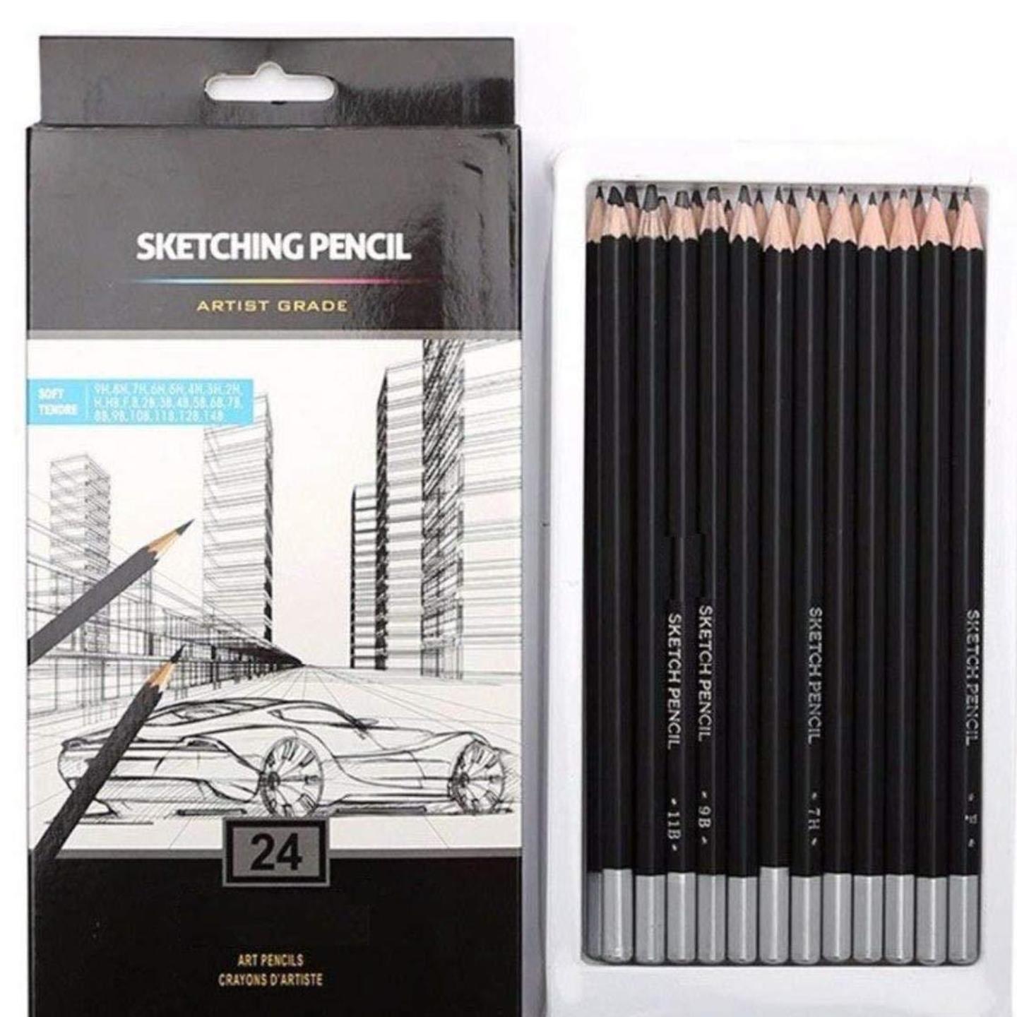 Qatalitic Professional Sketch and Drawing Pencils Set Of 24