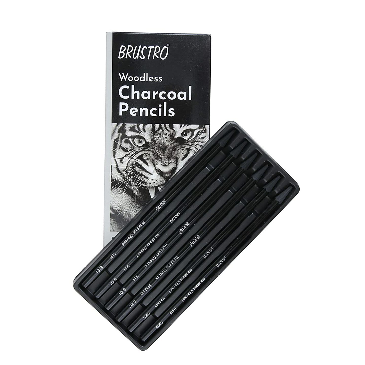 Qatalitic Woodless Charcoal Pencil Set of 3 Soft, Medium and Hard