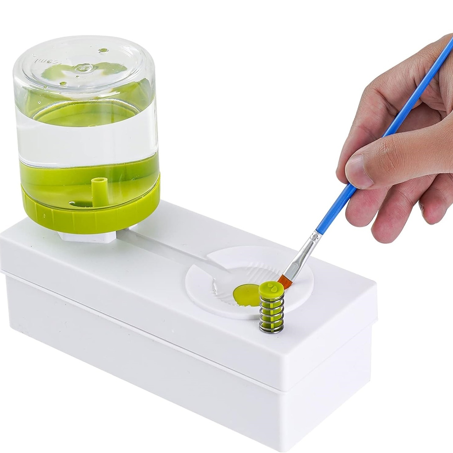 Qatalitic Brush Rinser Paint Brush Cleaner with Drain Water Recycling Paintbrush Scrubber, Convenient Paint Brushes Cleaning Tool for Acrylic, Oil and Water Based Painting