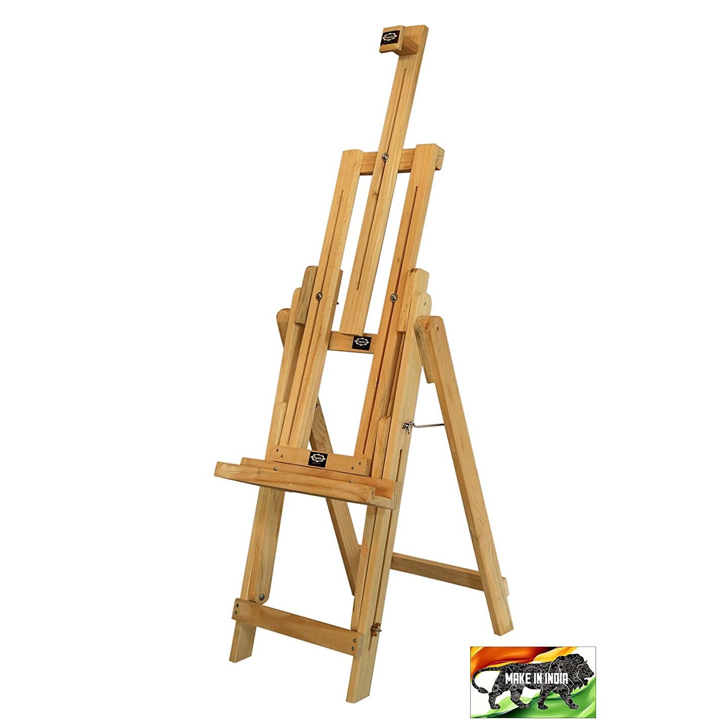 Qatalitic Multi-Function Wooden Studio Easel KraftoW2500  Ideal for Paintings and Art & Craft - for Canvas Boards, Drawing Boards, Display Media, etc. KraftoW2500 Studio Model