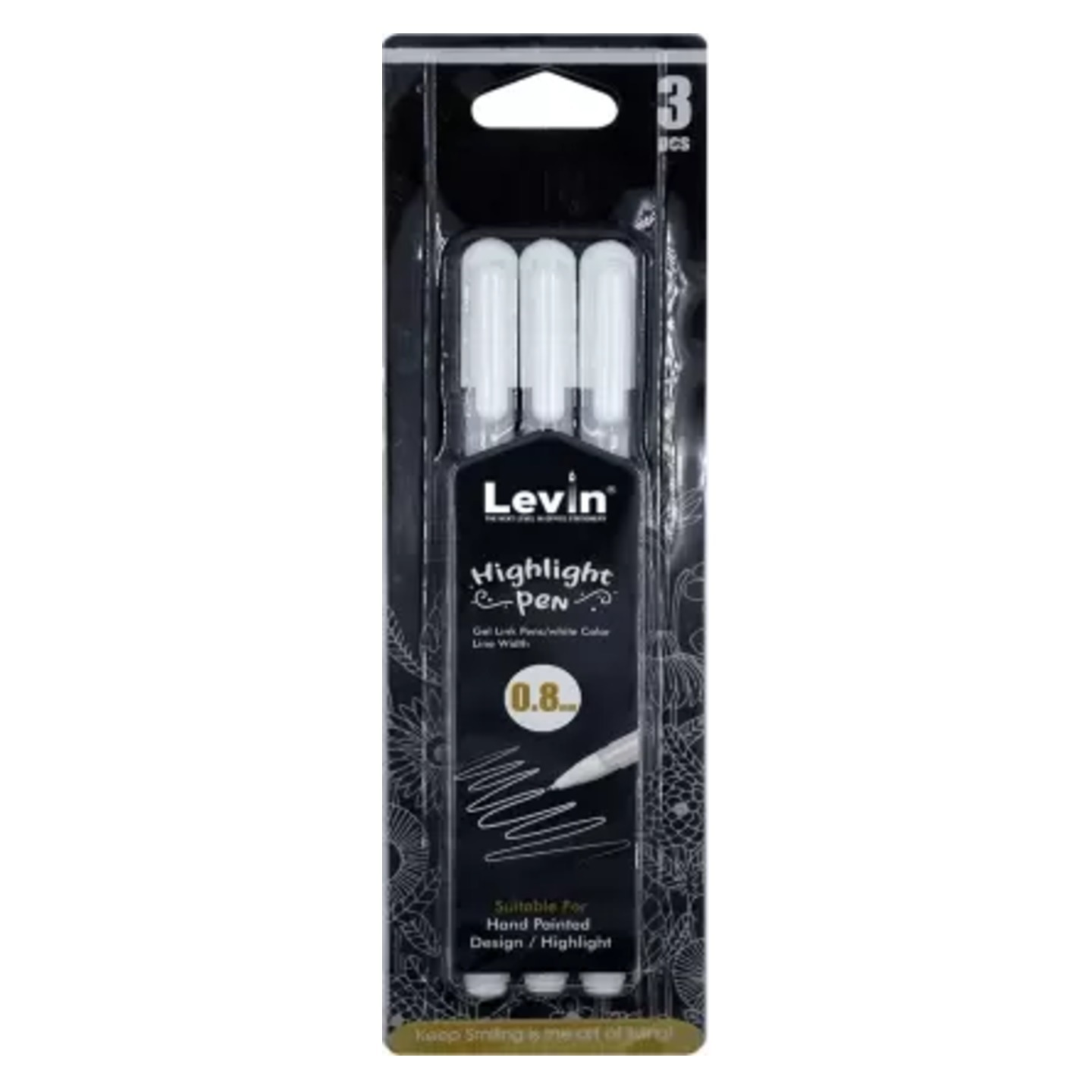 Qatalitic White Gel Pens - Pack of 3 Opaque White Archival Ink Pens for Artists, Drawing, Sketching, and Illustration on Black Paper