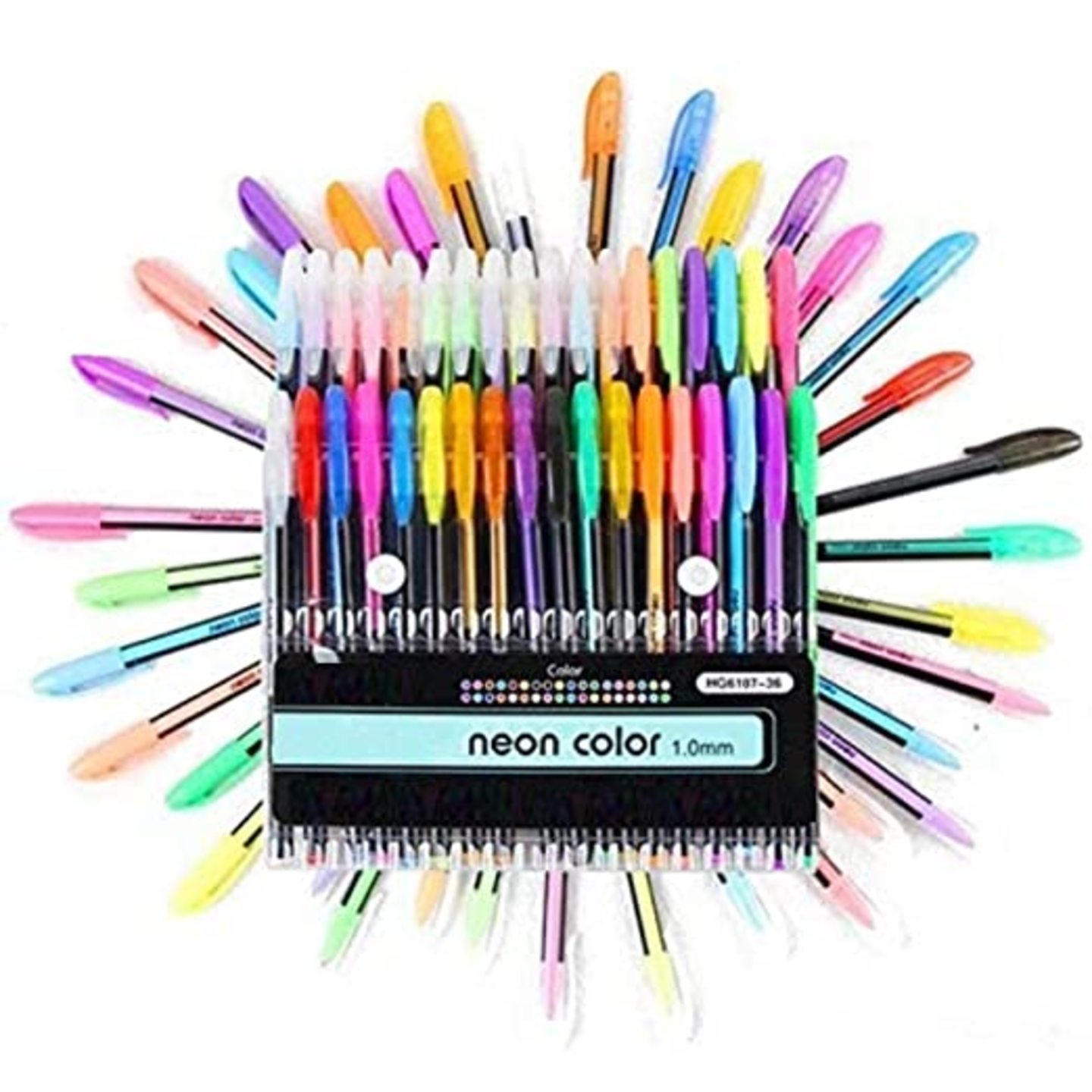 Qatalitic Glitter Pens  Neon & Metallic Pens  Set of 36 Neon Gel Pens  for DIY Art & Crafts Sketching, Drawing & Painting Purpose Sagar