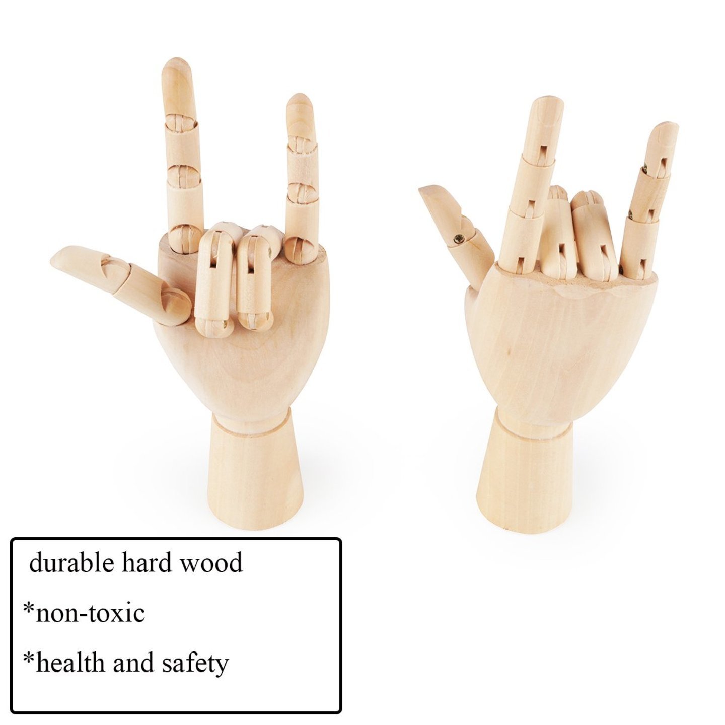 Qatalitic Wooden hand Mannequin With  Movable Fingures for Sketching Drawing Painting Home Office Desk Decoration (12 Inch Left Hand)
