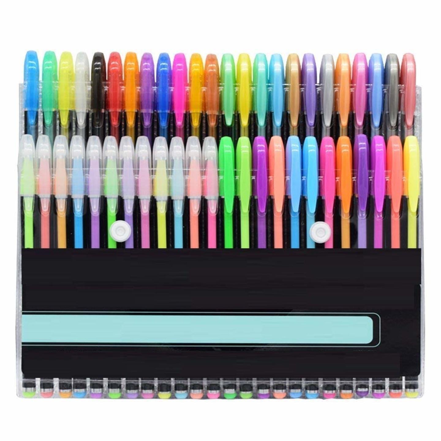 Qatalitic 48 Pc Gel Pens Set Color Gel Pens,Glitter, Metallic, Neon Pens Set Good Gift for Coloring Kids Sketching Painting Drawing