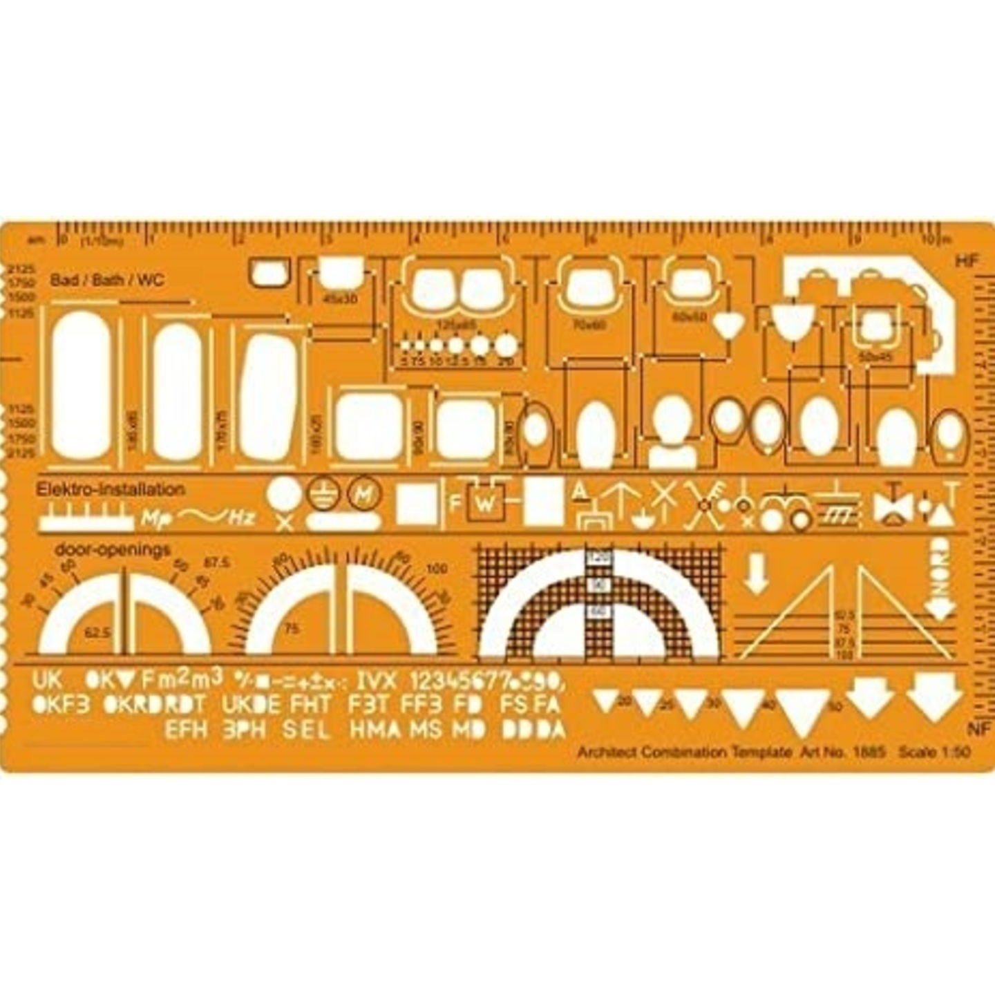 Qatalitic Architectural Drafting Combination Template Stencil- Plan View