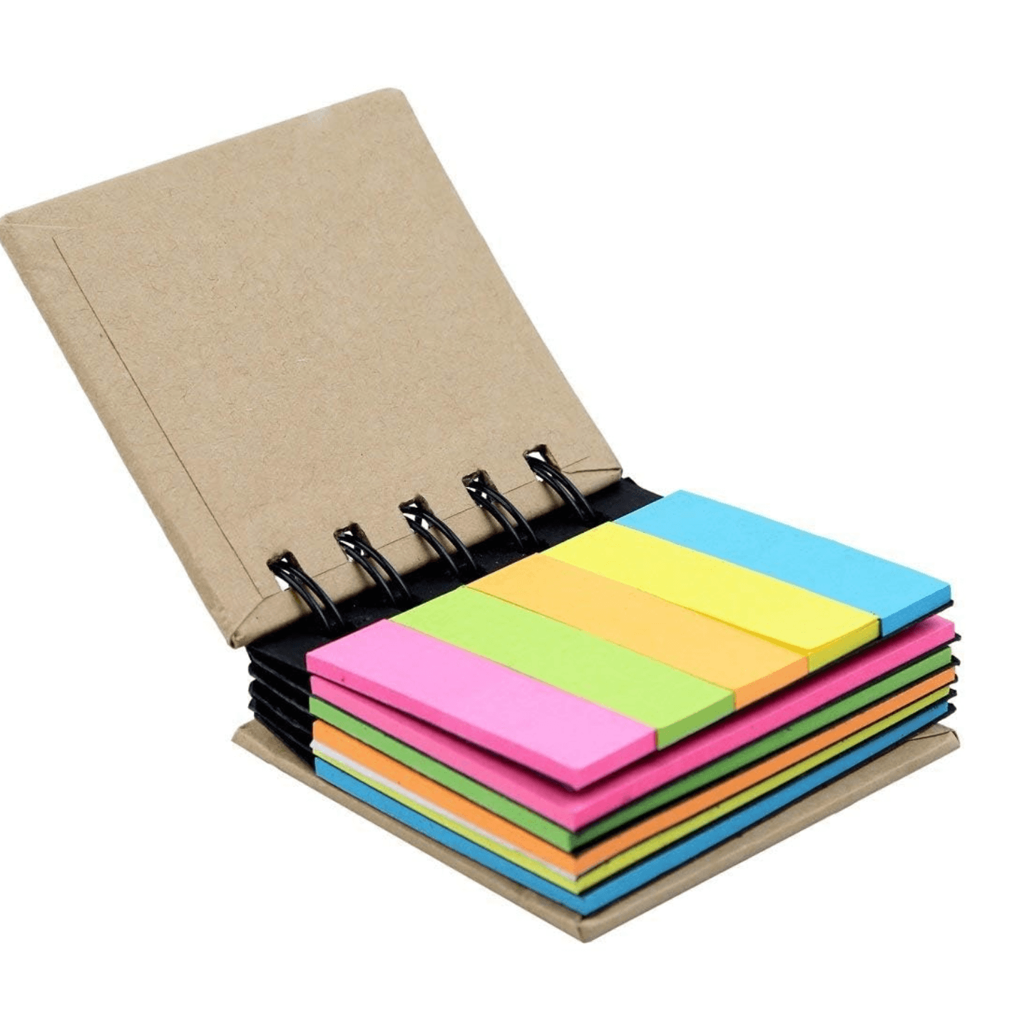 B08L61HT3S Veriexpress, Spiral Sticky Note Pad Pocket Size 3 x 2 inch with Adhesive Notes 125 Leaves and 125 Flags