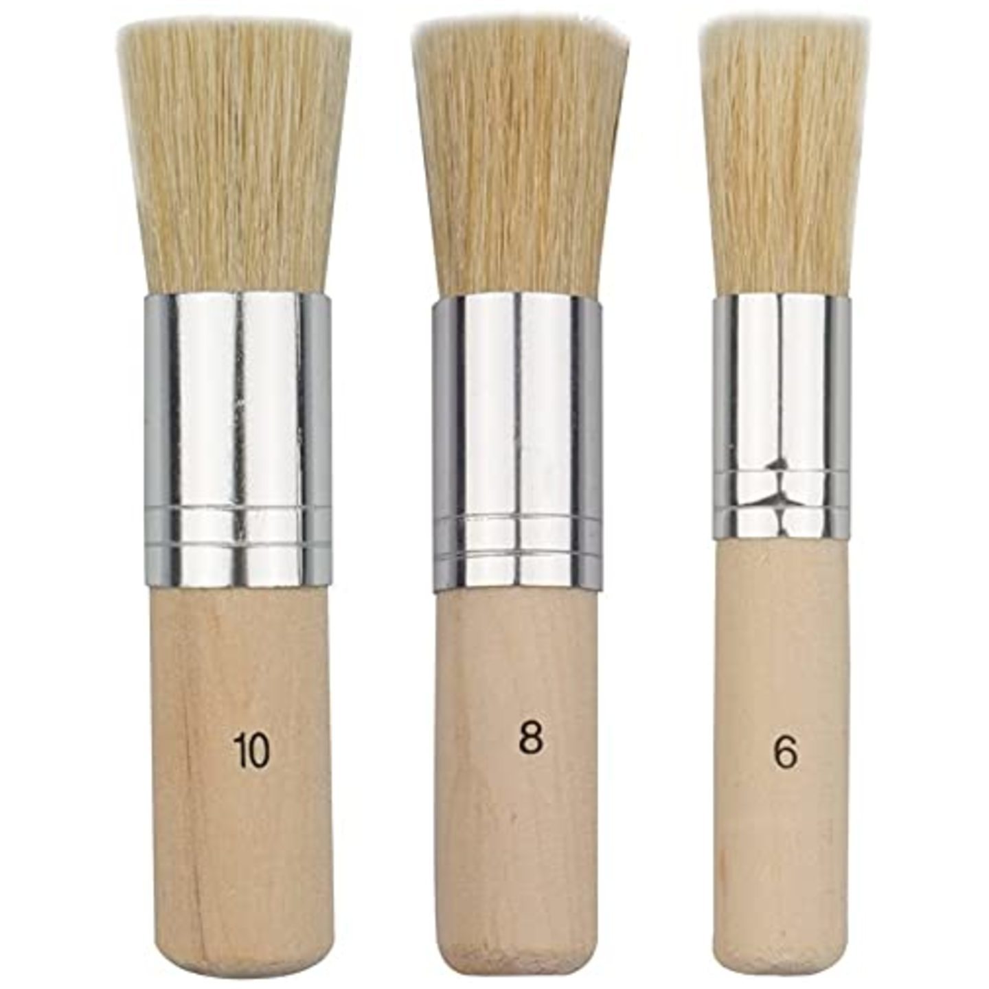 ASIN B07G89RS3P 3Pcs Stencil Brushes Set, Art Crafts Paint Brush with Pure Natural Hog Bristle