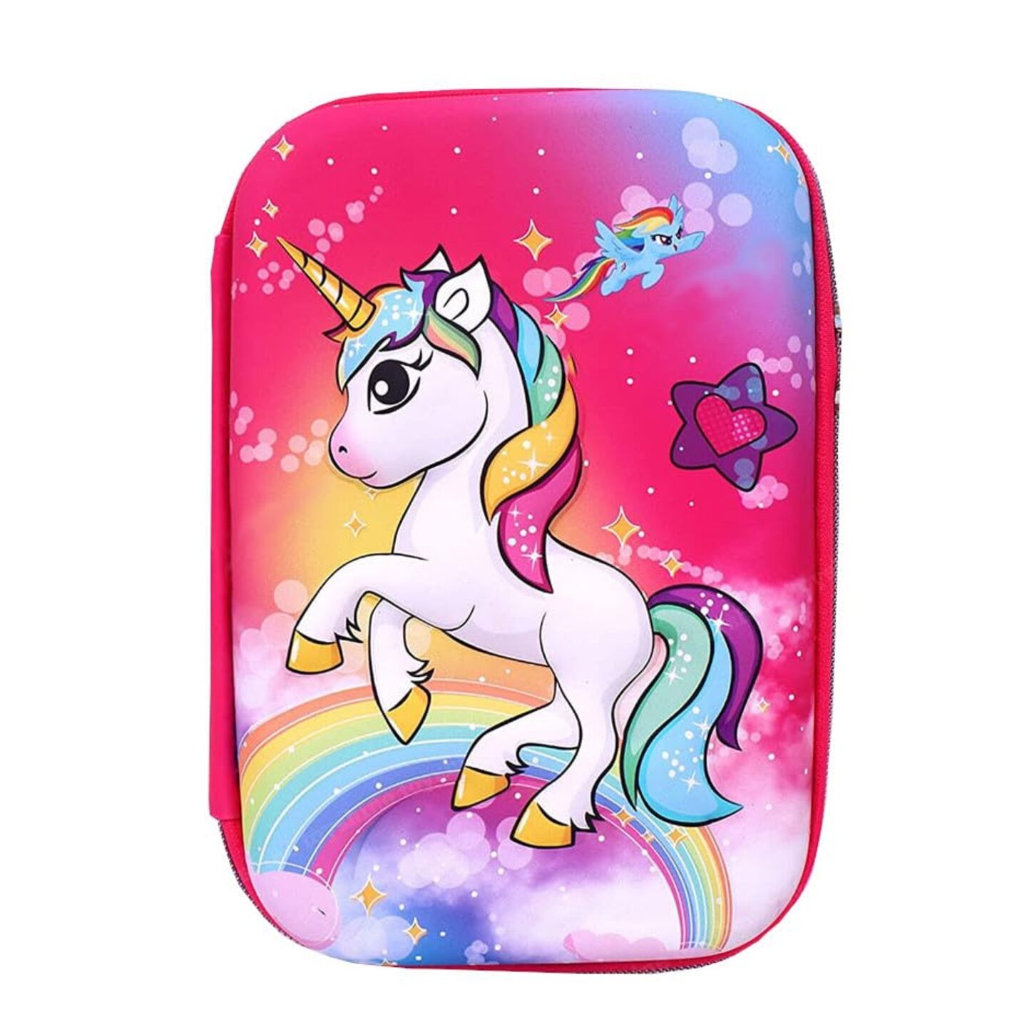 Qatalitic Big Size 3D Cover Pencil Case, Large Capacity Unicorn Pencil Case with Compartments, School Pouch Organizer for Students, Stylish Pen Holder Pouch