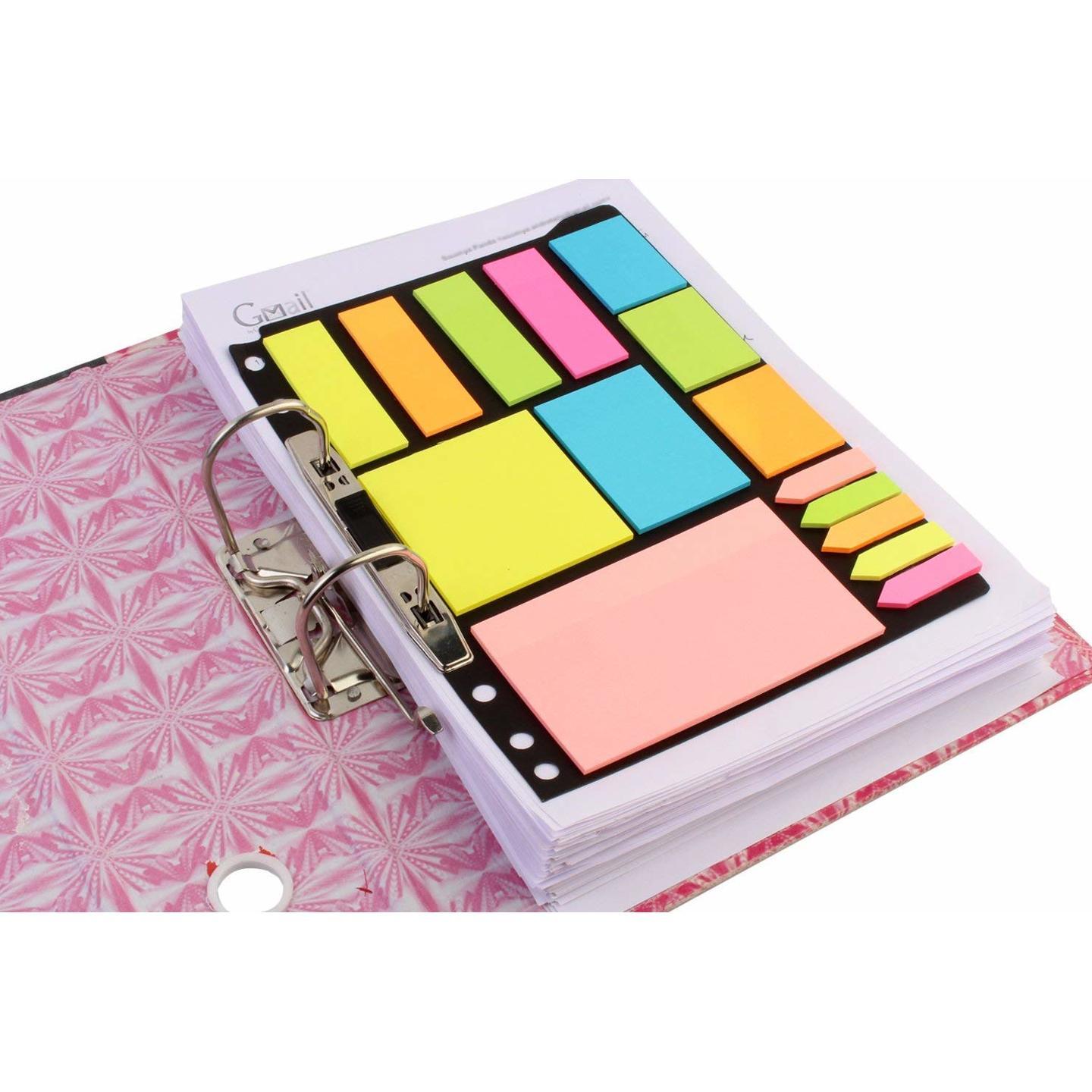 Qatalitic Art Sticky Notes and Page Makers Blinder Pack 250 Different Size Notes 125 Page Makers 25 x 19cm