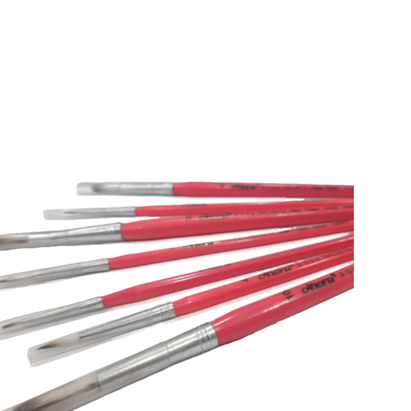 Qatalitic Professional Round Brush Pink Handles Set of 7, Paint Brush Set for Painting with Acrylic, Watercolors, Oil Colors