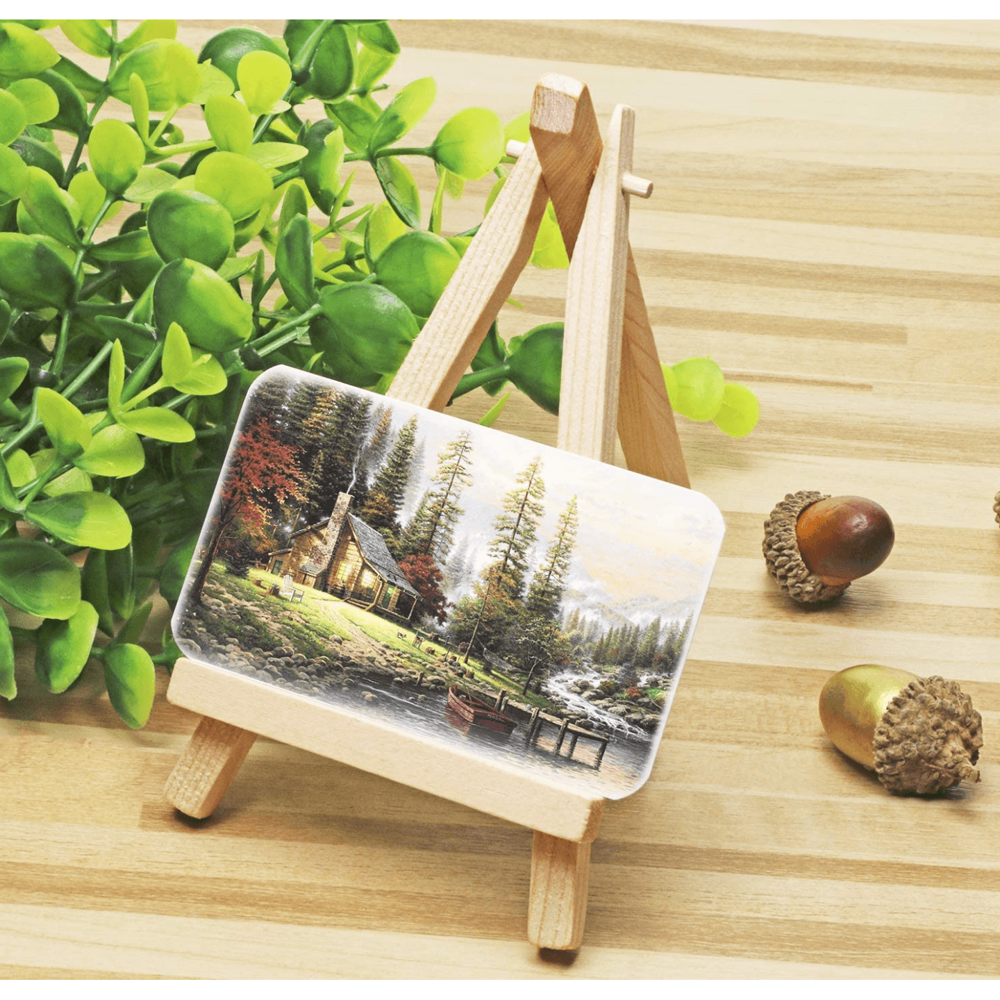 Qatalitic 6 Inch Set of 10 Mini Wooden Easel Stand, Sketch Accessories, Small Tabletop Easels for Art Painting, Artists, Students, Kids, Displaying Photos, Craft Table Stand