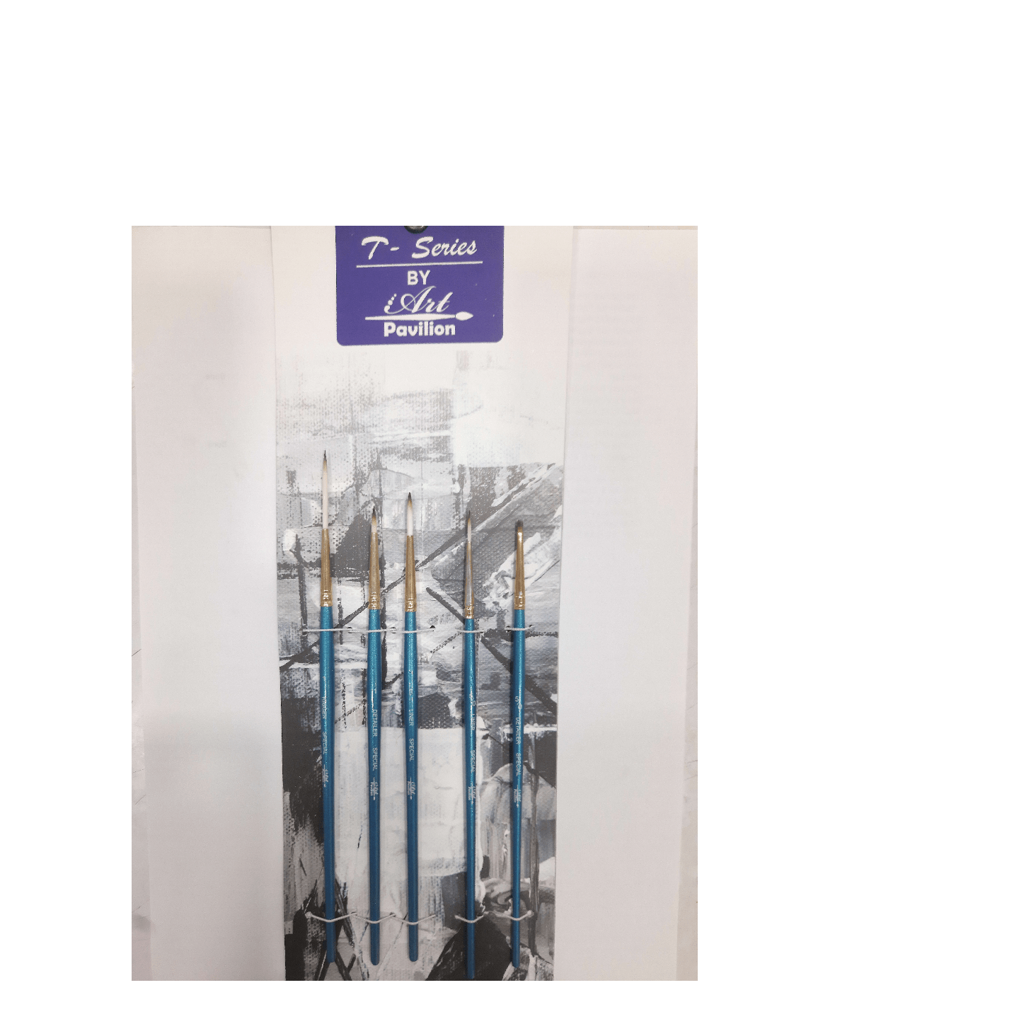 Qatalitic T Series Fine Detail Art Brushes - Detailer & Liner Brushes - Set of 5 Brushes for Oils, Acrylics and Watercolours
