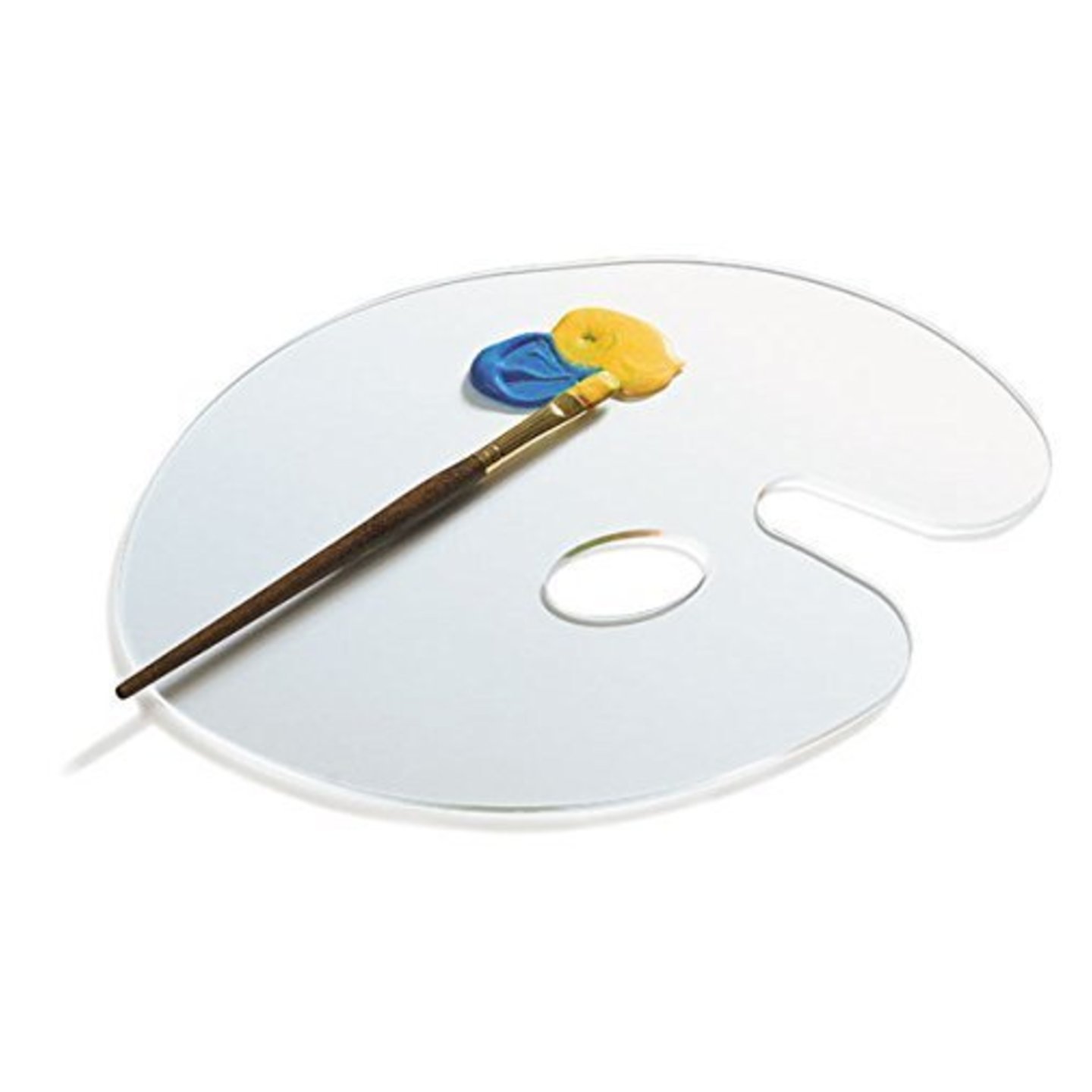 Transparent Plastic Paint Palettes - Big Size Non-Stick Acrylic Palette Oval Artist Paint Mixing Palette for Acrylic Oil Paints Mixing - Easy Clean (12" x15.7")