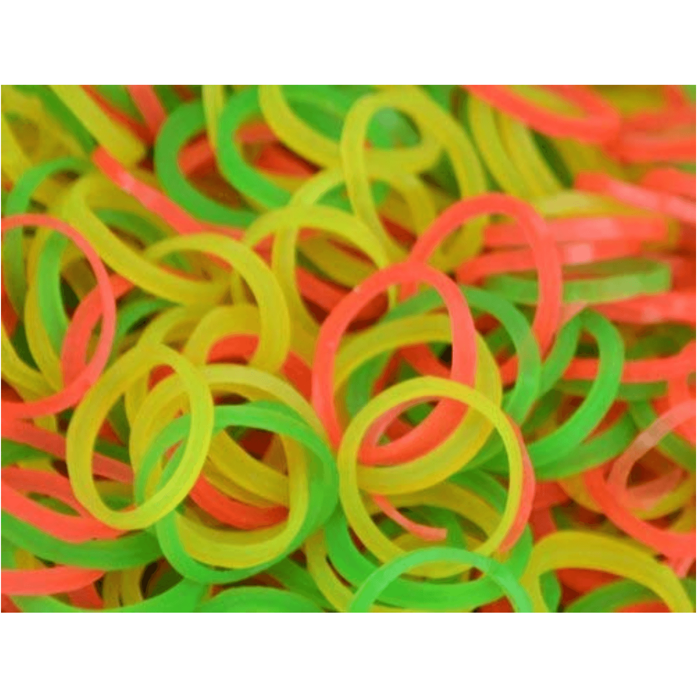 Qatalitic Rubber Band Fluorescent Color 3 inch Pack Of 50 Grams - use in office , home and kitchen , etc