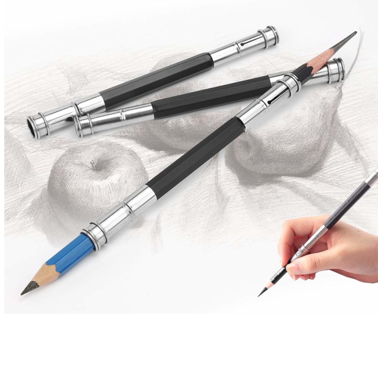 VeriXpress  Pencil ExtenderLengthener with Metal Heads Pack of 2  Adjustable Handy Pencil Holder for Schools, Office, Eyeliners, Sketching, Writing and DIY Art & Crafts  saurabh-5