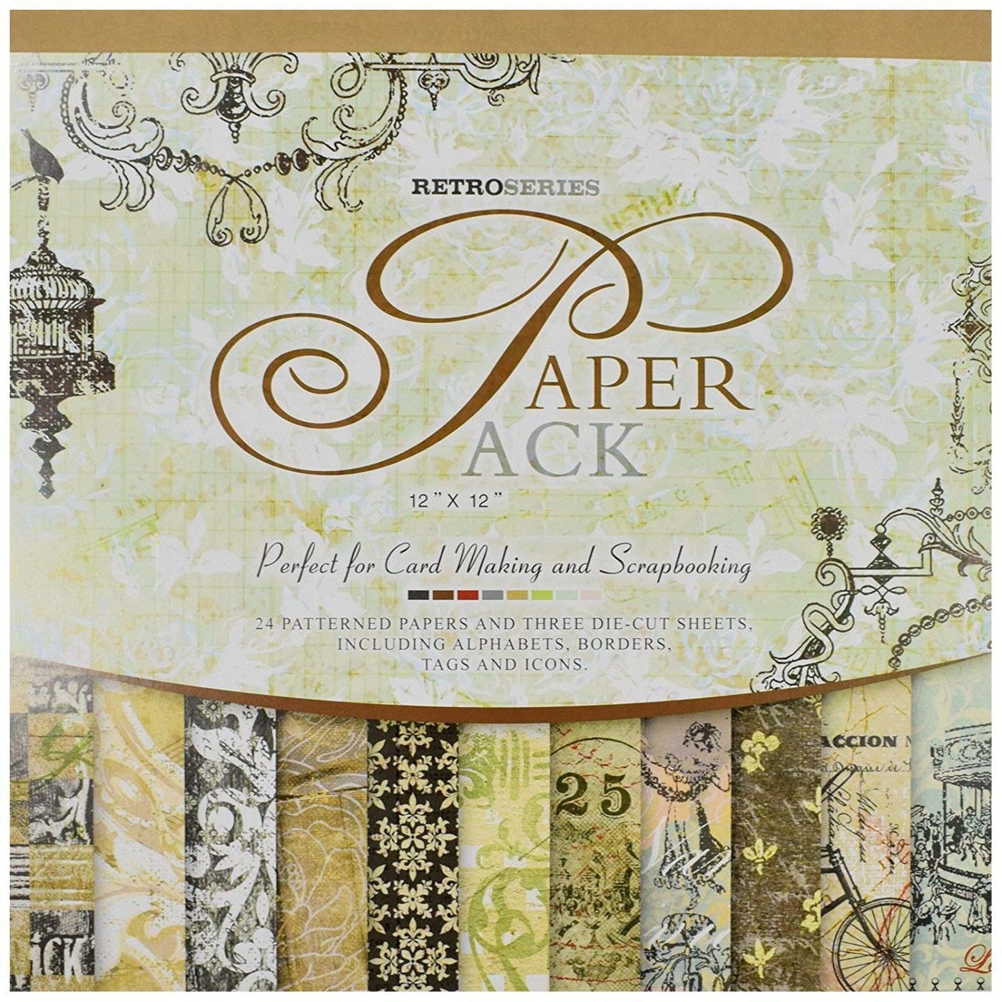 Qatilitic Pattern Design Printed Papers for Art & Craft, Decorative Greeting Cardmaking& Scrapbooking (24 Patterned Sheets+3 Die Cut Sheets) (VS12013) 