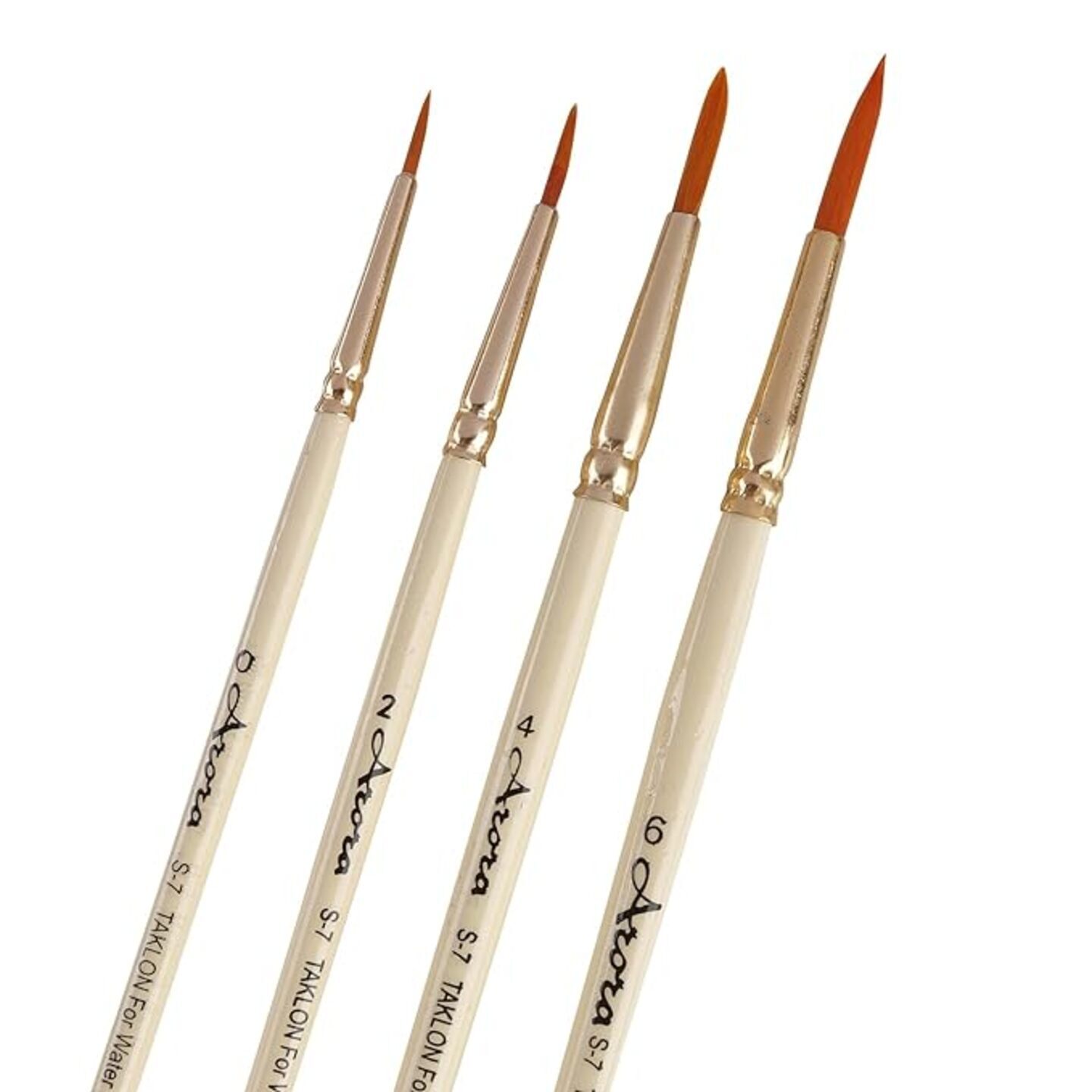 Qatalitic Premium Synthetic Hair Round Painting Brush Set for Watercolor and Acrylic Painting (Set of 4)