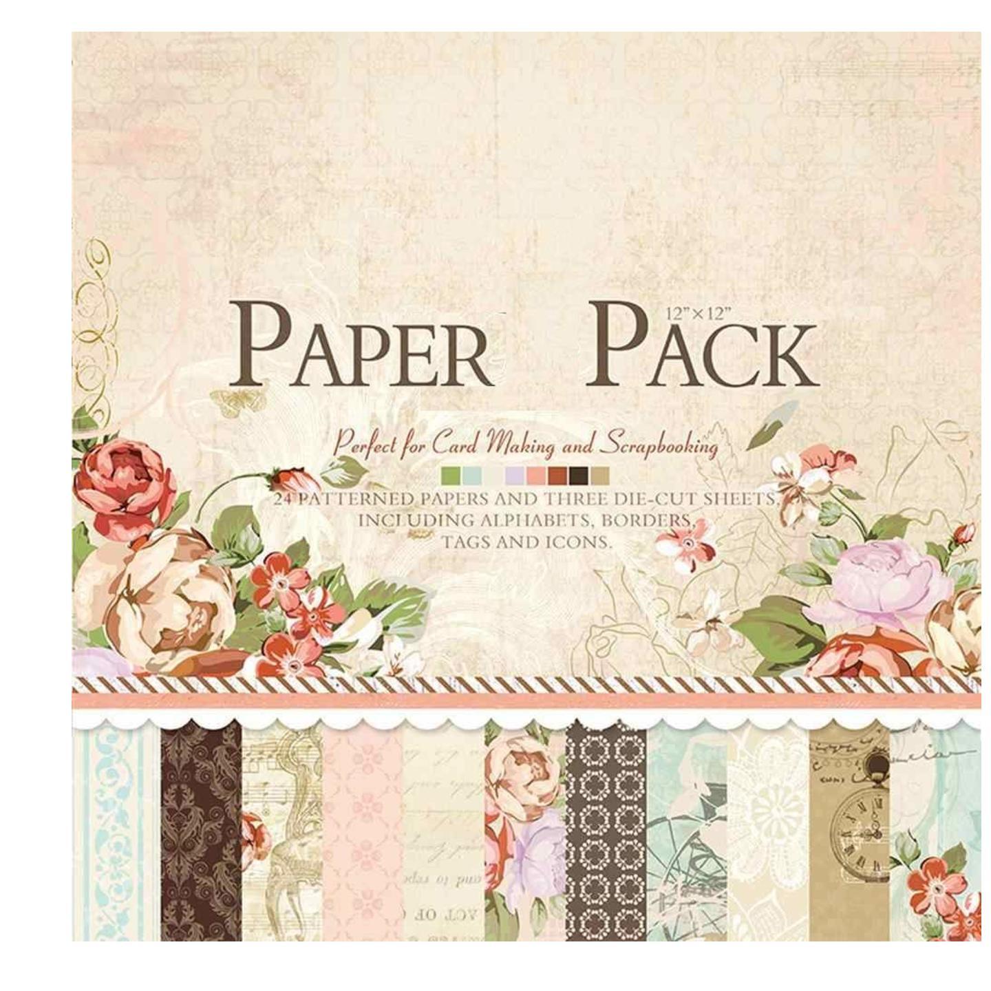 Vishal Pattern Design Printed Papers for Art & Craft, Decorative Greeting Cardmaking& Scrapbooking (24 Patterned Sheets+3 Die Cut Sheets)