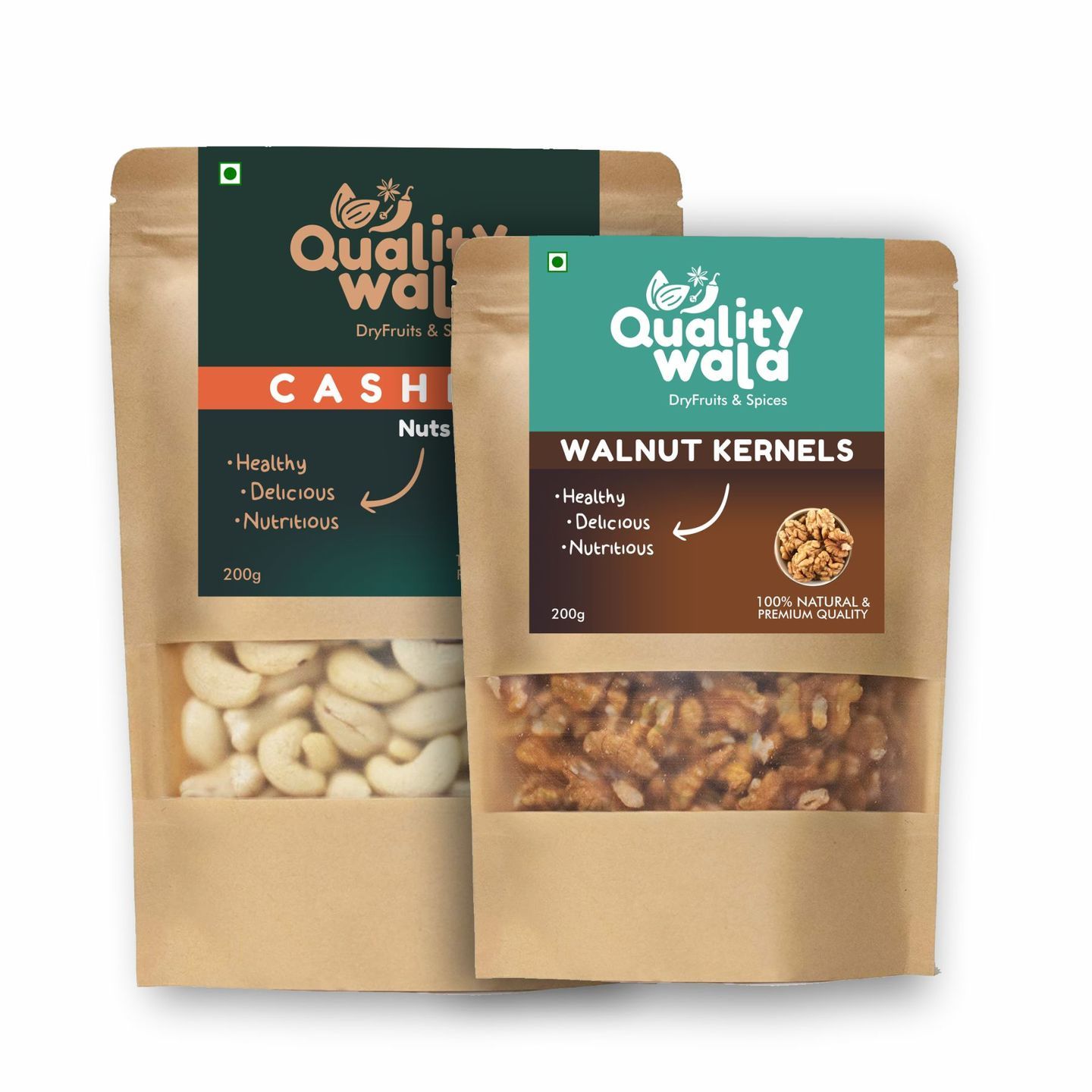 Cashew Nut  Walnut Kernals Superior Quality Combo