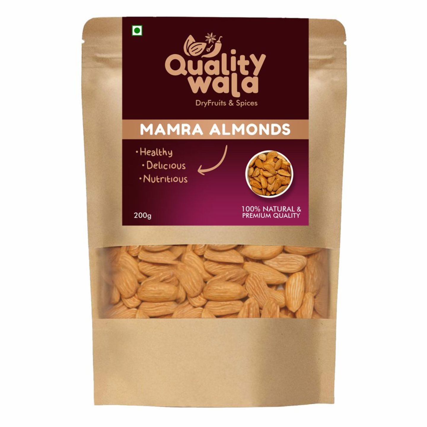 Mamra Almonds Badam Giri  Superior Quality 200Gm