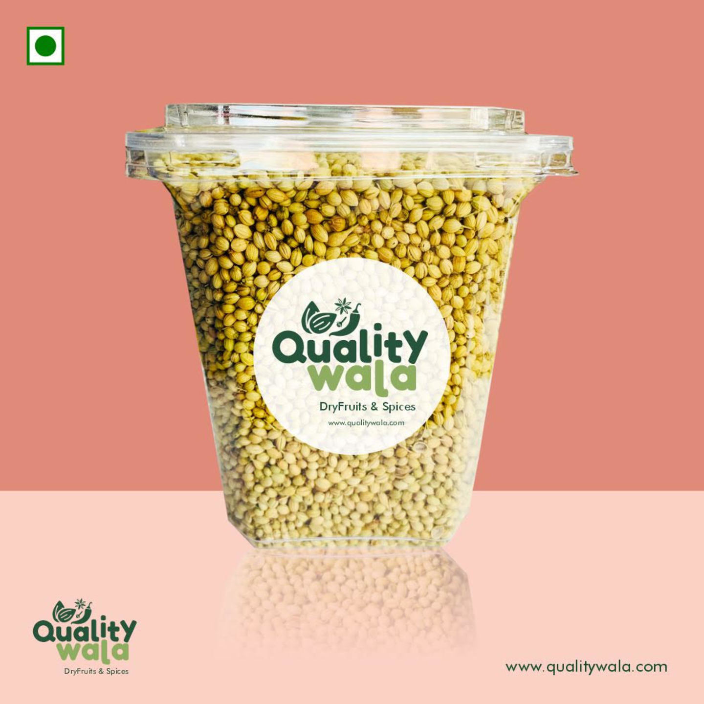 Qualtiywala Whole Coriander Seeds Khada Dhaniya, 200g