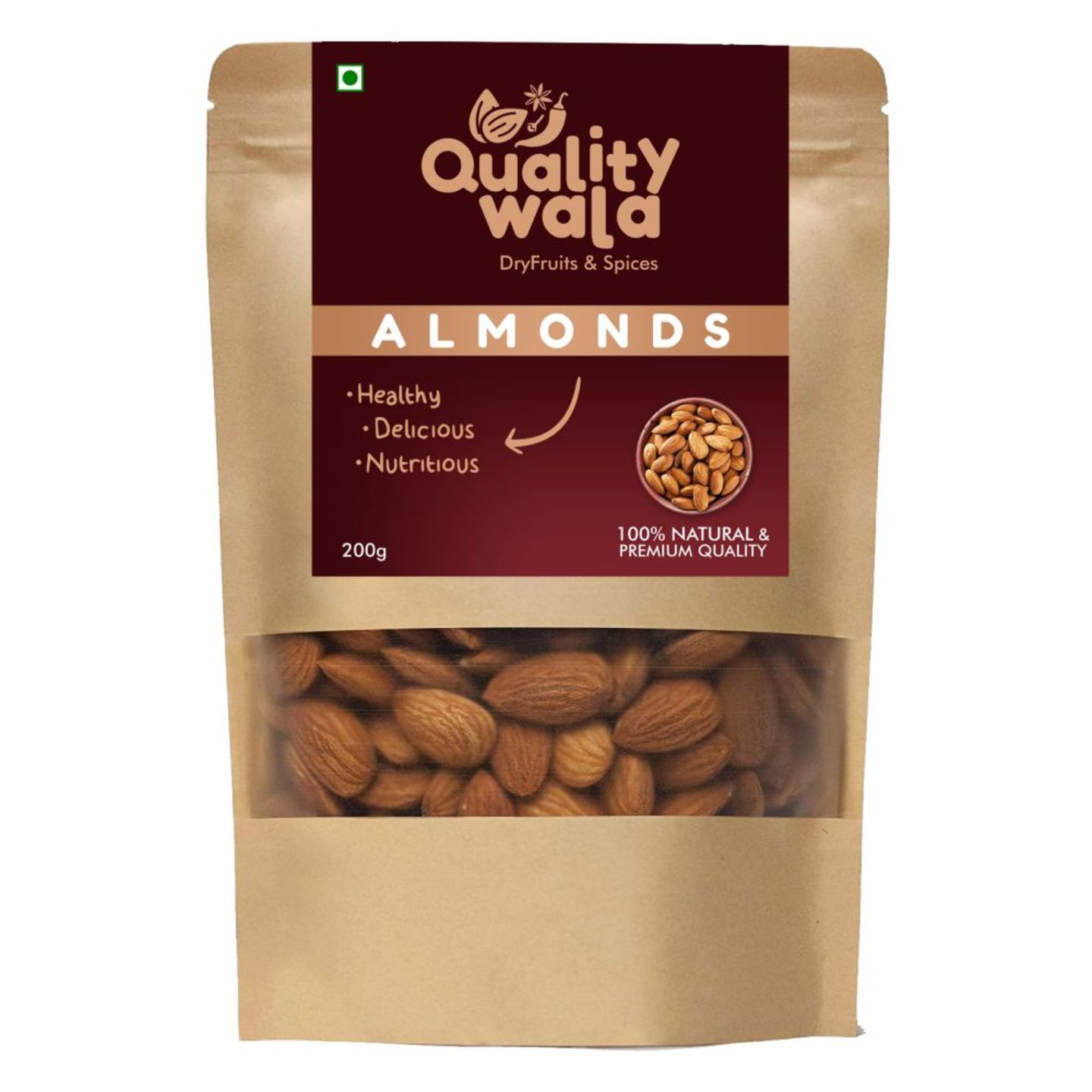 Almond  Badam Superior Quality 200Gm