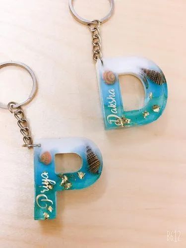 Resin Alphable keychain 