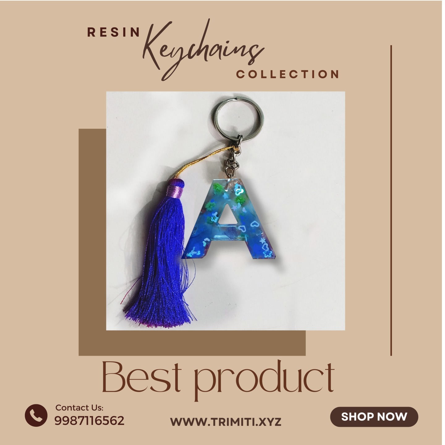 A Resin Alphabet Letter Keychain 