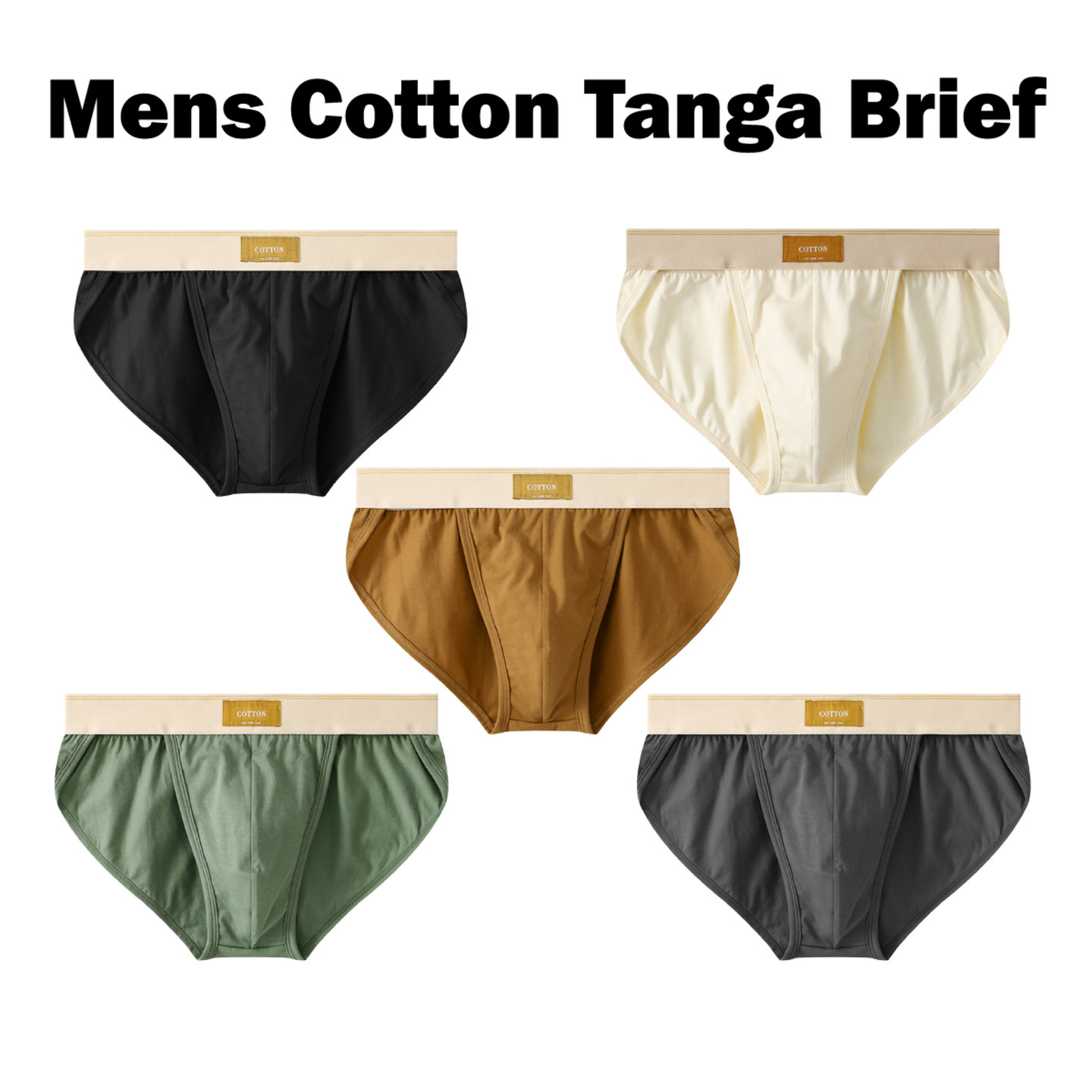 Men Essential Cotton Tanga Briefs Men Underwear