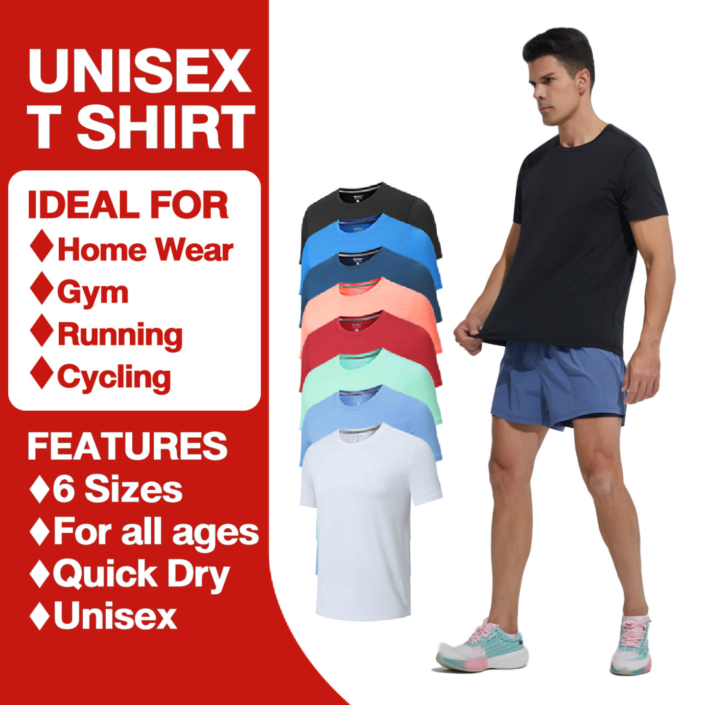 Unisex Dri-Fit T-Shirt - Quick-Dry, Lightweight Affordable