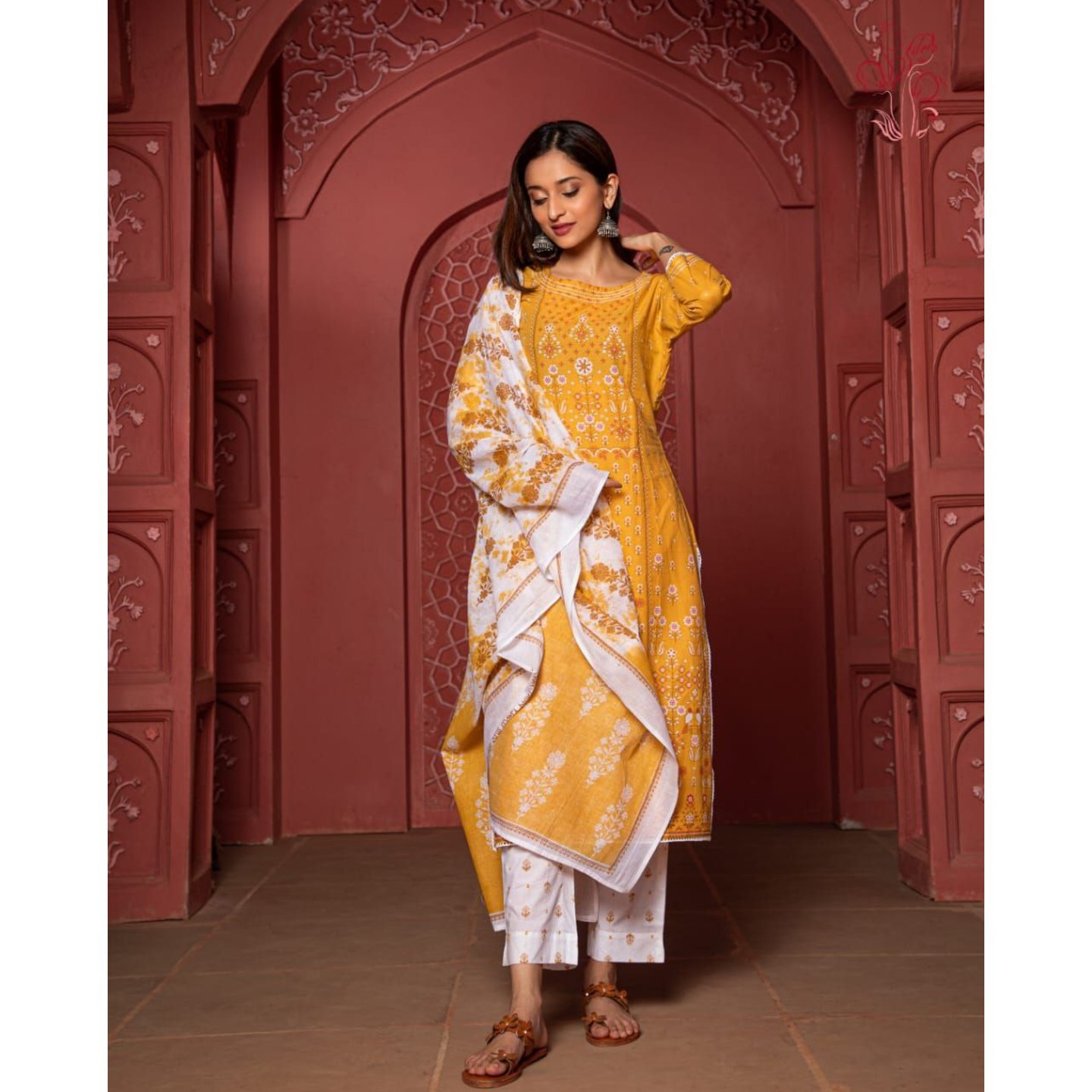 STRAIGHT KURTI WITH PANTS & DUPATTA